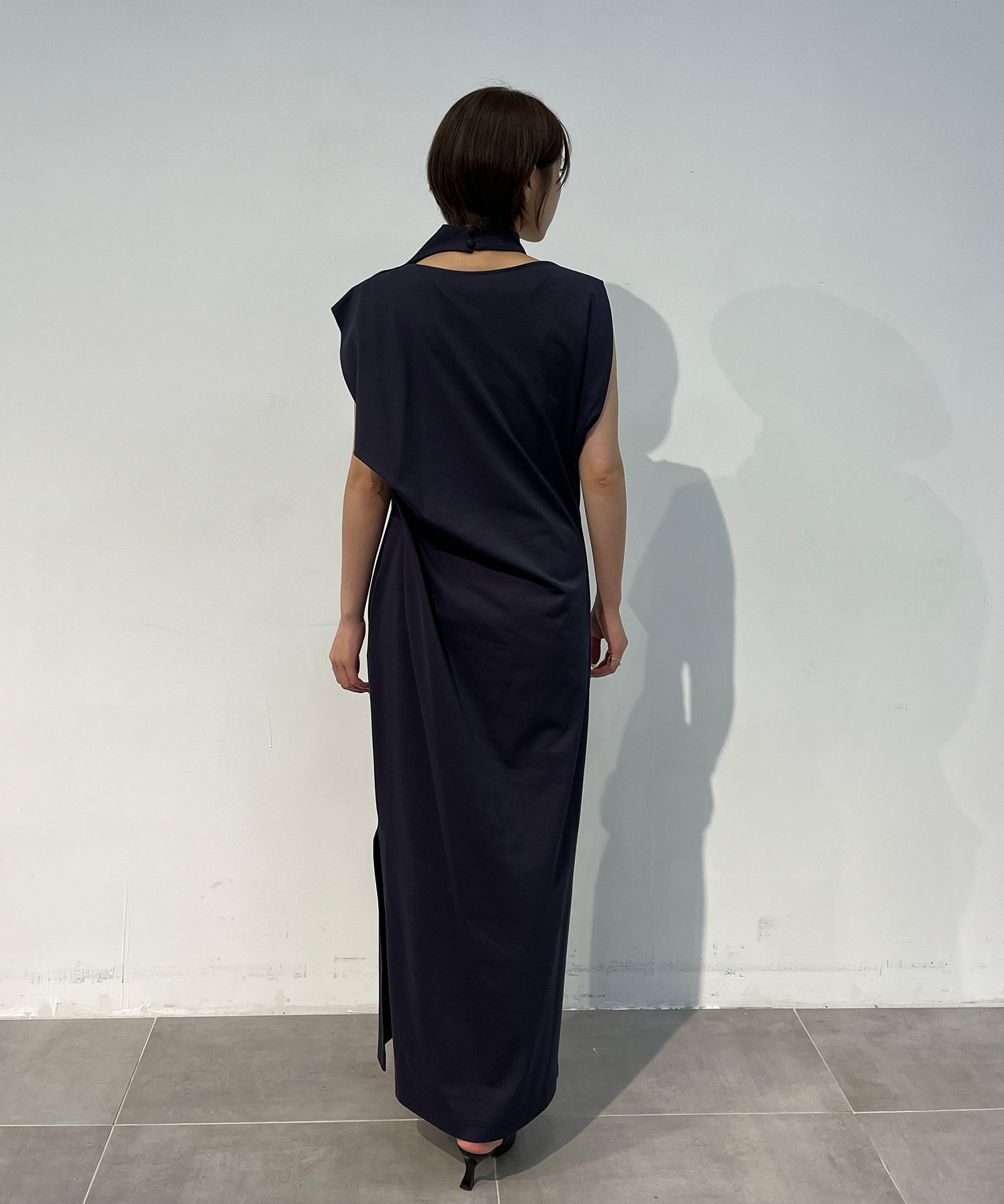 Cotton Jersey Asymmetric Dress Mame Kurogouchi