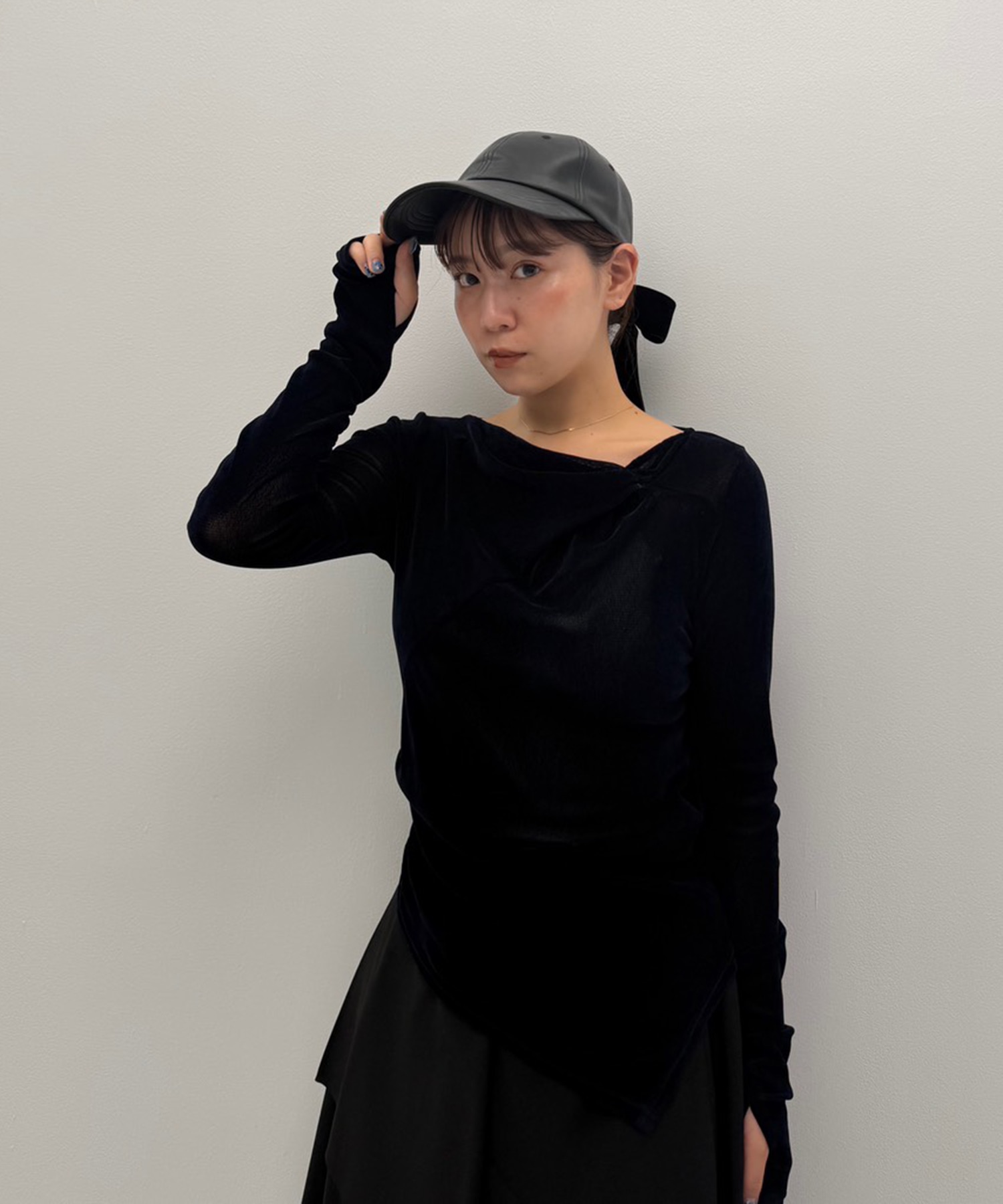 別注leather ribbon cap tanakadaisuke