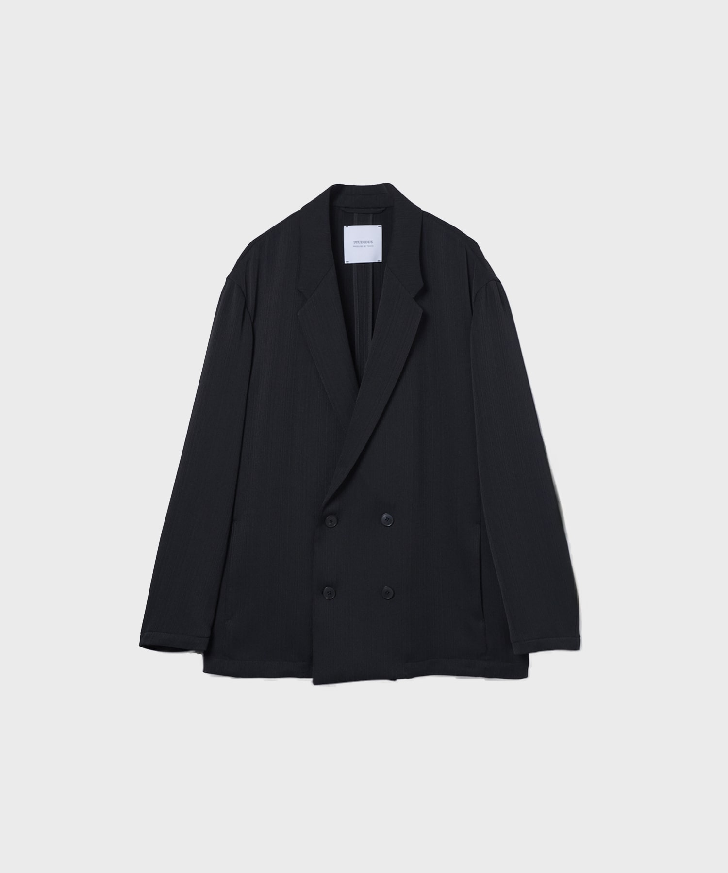 PLEATS DOUBLE BREASTED JACKET STUDIOUS