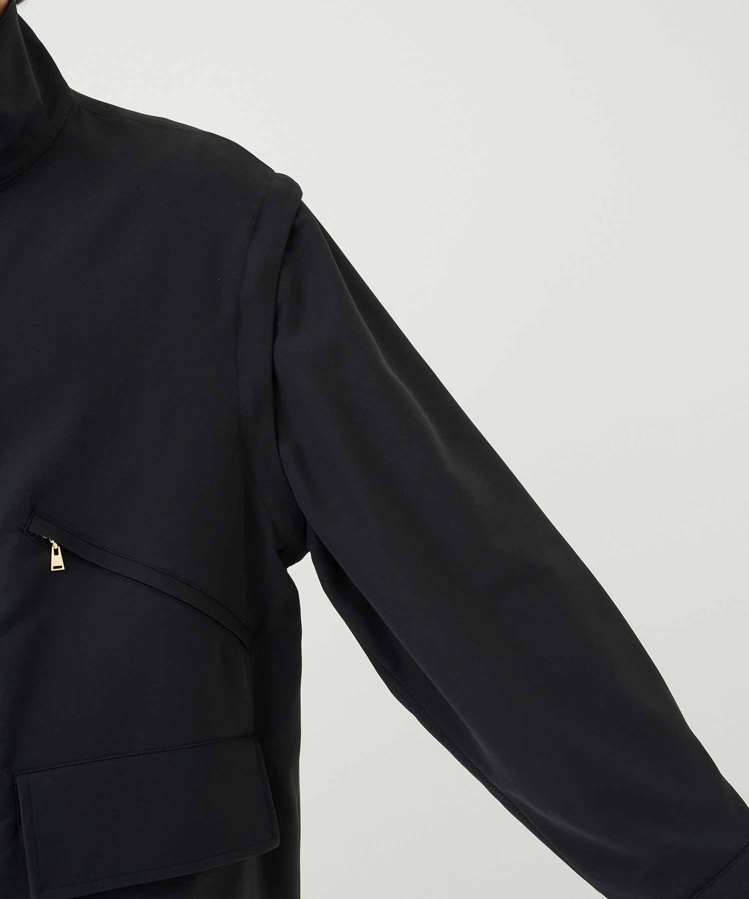 Dry Karsey Removable Sleeves Drawstring Short Coat CULLNI