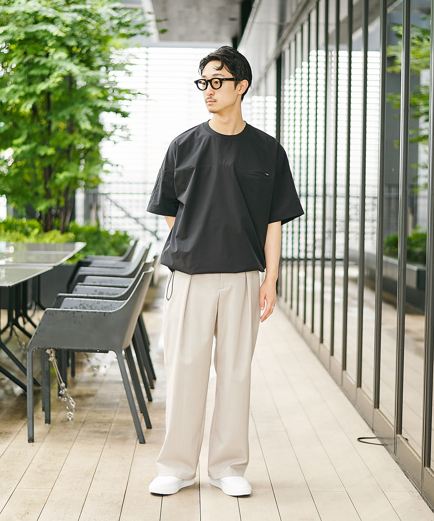 〈別注〉 BLK YORK SLEEVE T-SHIRT White Mountaineering