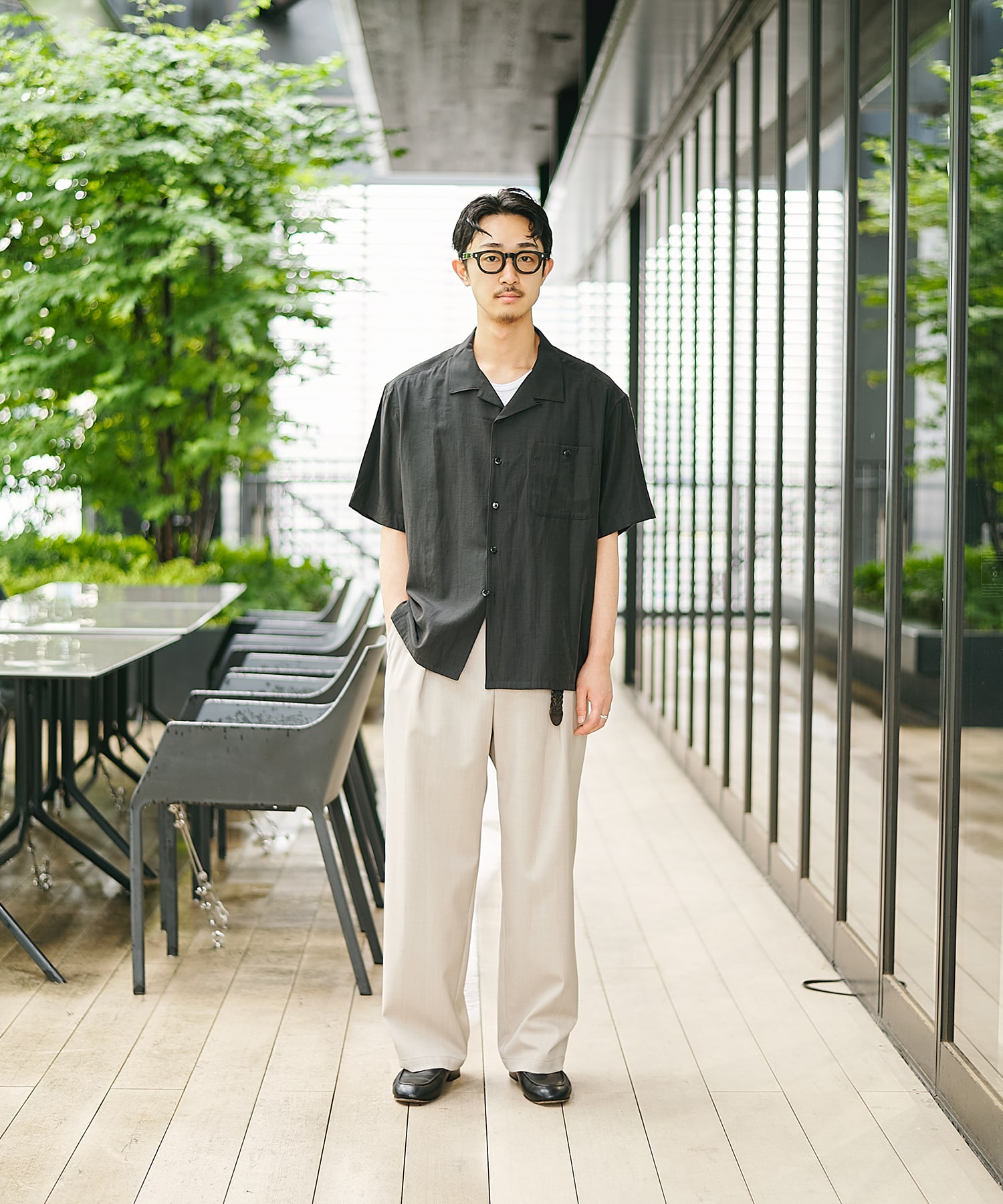 別注 Short Sleeve Open Collar Shirt soe
