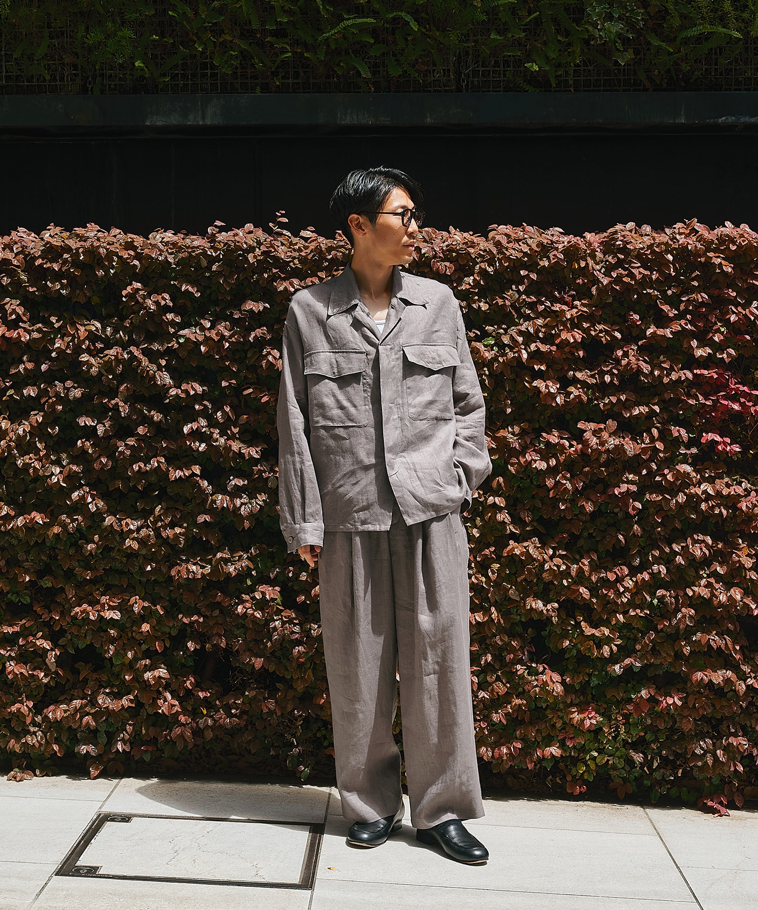 別注 LINEN TROPICAL WIDE LEG EASY PANTS MARKAWARE/marka