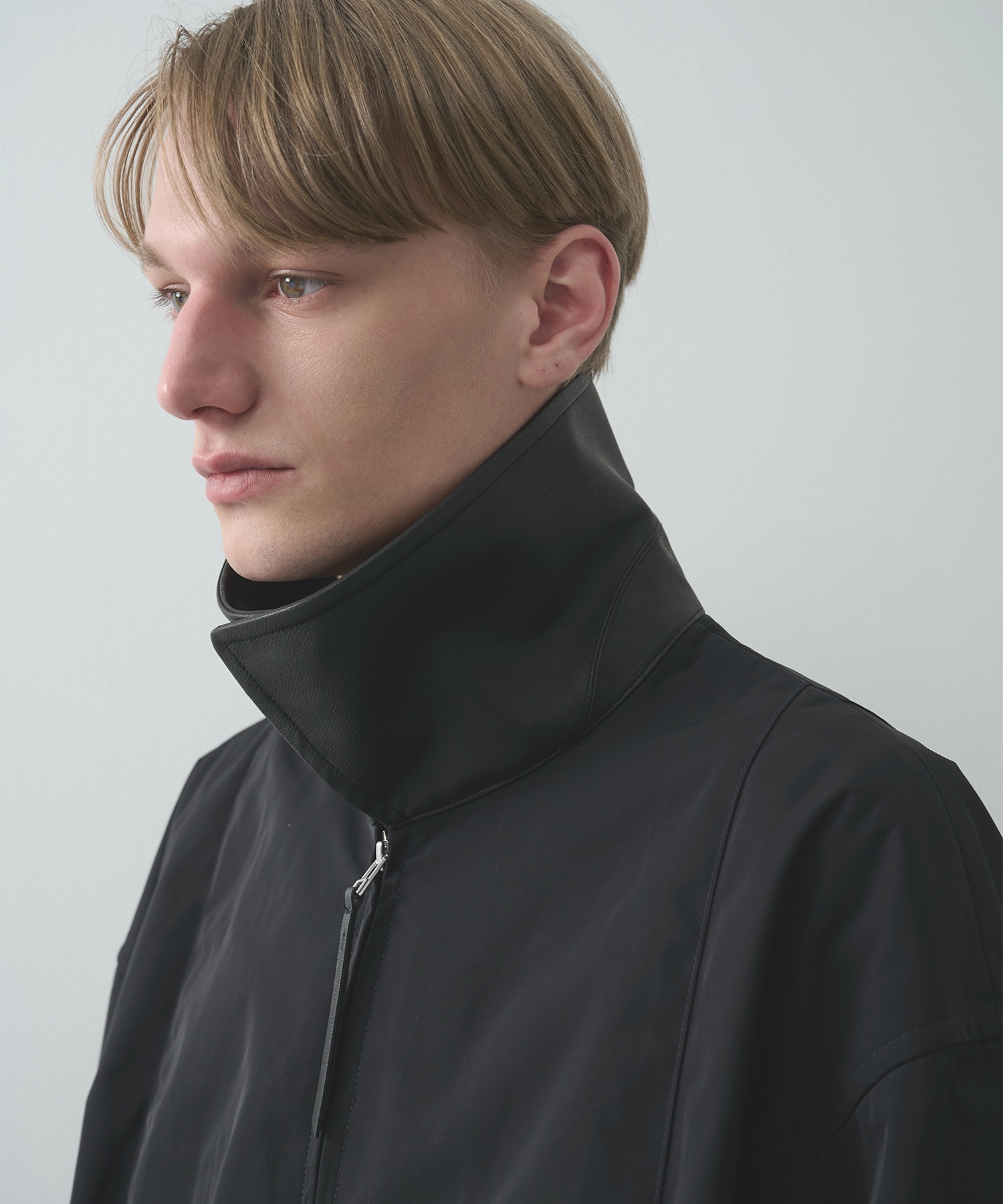 Leather collar Balloon Blouson STUDIOUS
