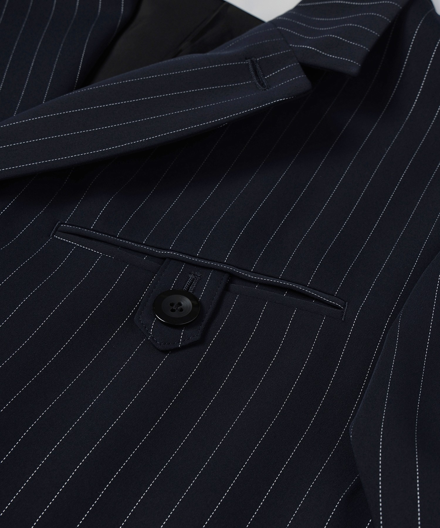 Stripe Double Cloth Button-Tab Pocket Tailored Jacket CULLNI