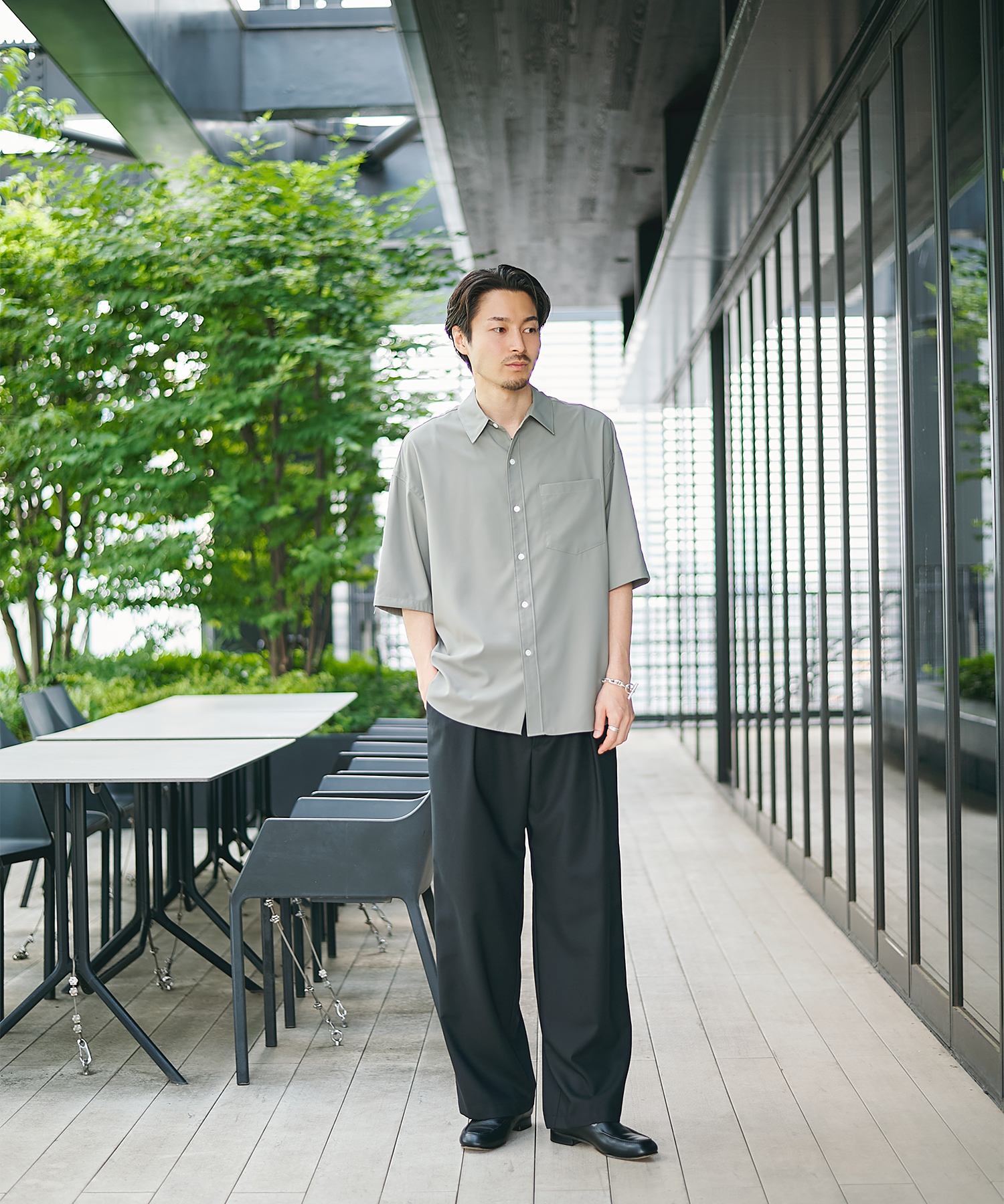 Non-Mulesed Summer Wool Slacks STUDIOUS