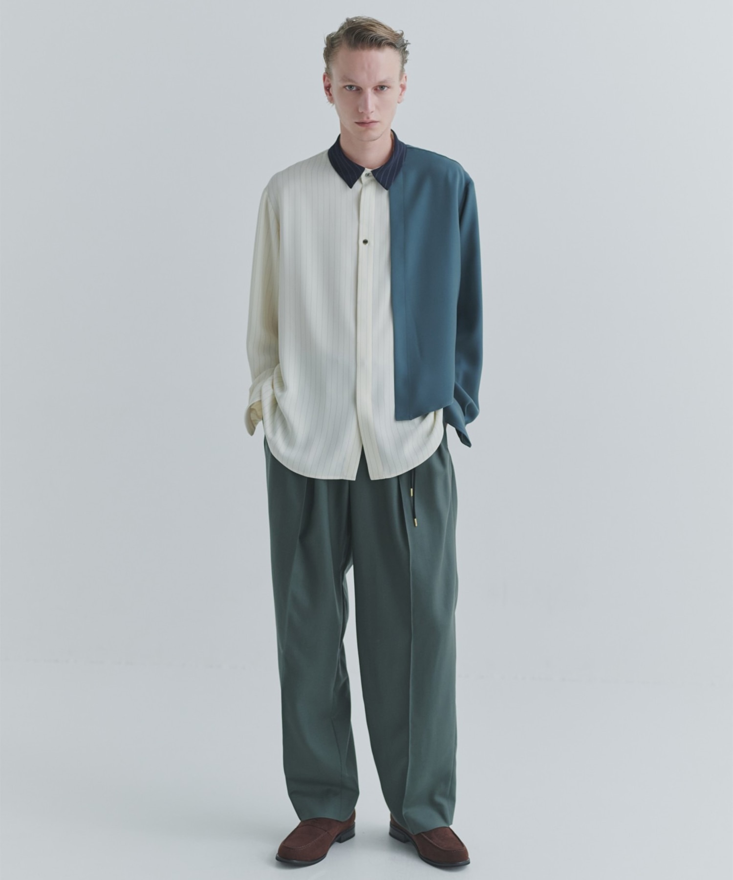 Double Satin Asymmetrical Layered Shirt CULLNI