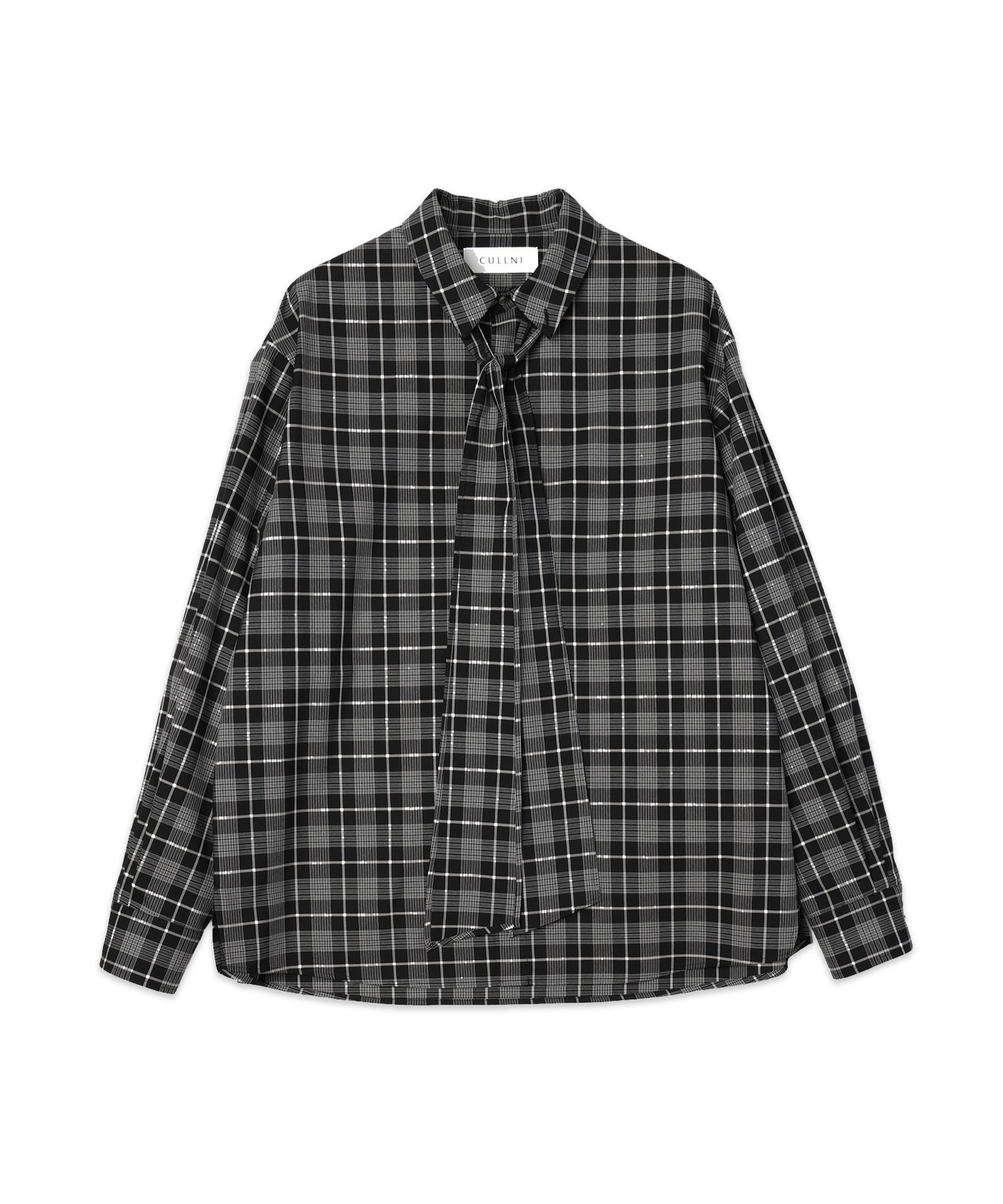 Tartan Check Bow-Tie Long Sleeve Shirt CULLNI