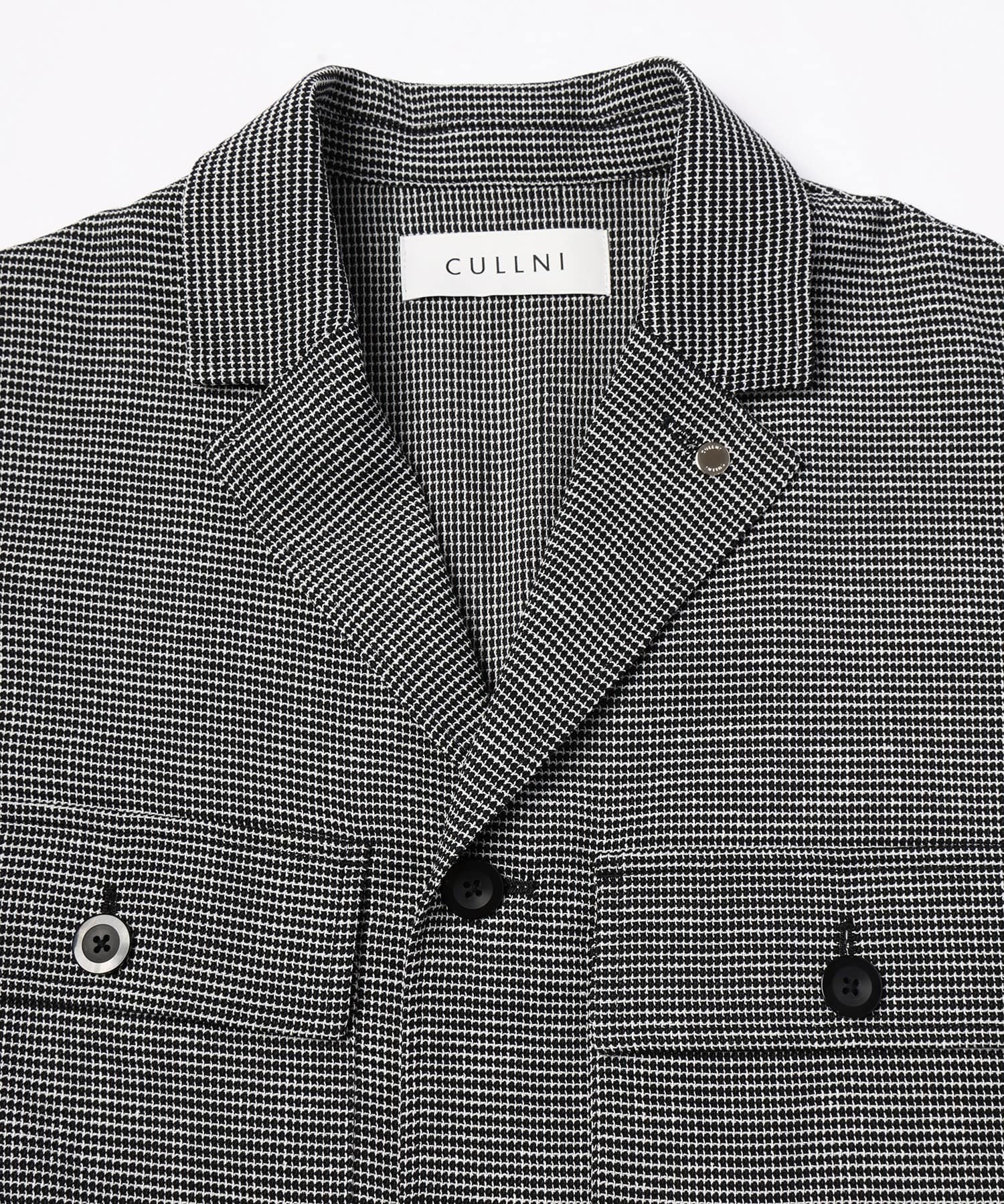 Mix Yarn Mesh Notched Lapel Shirt Blouson CULLNI