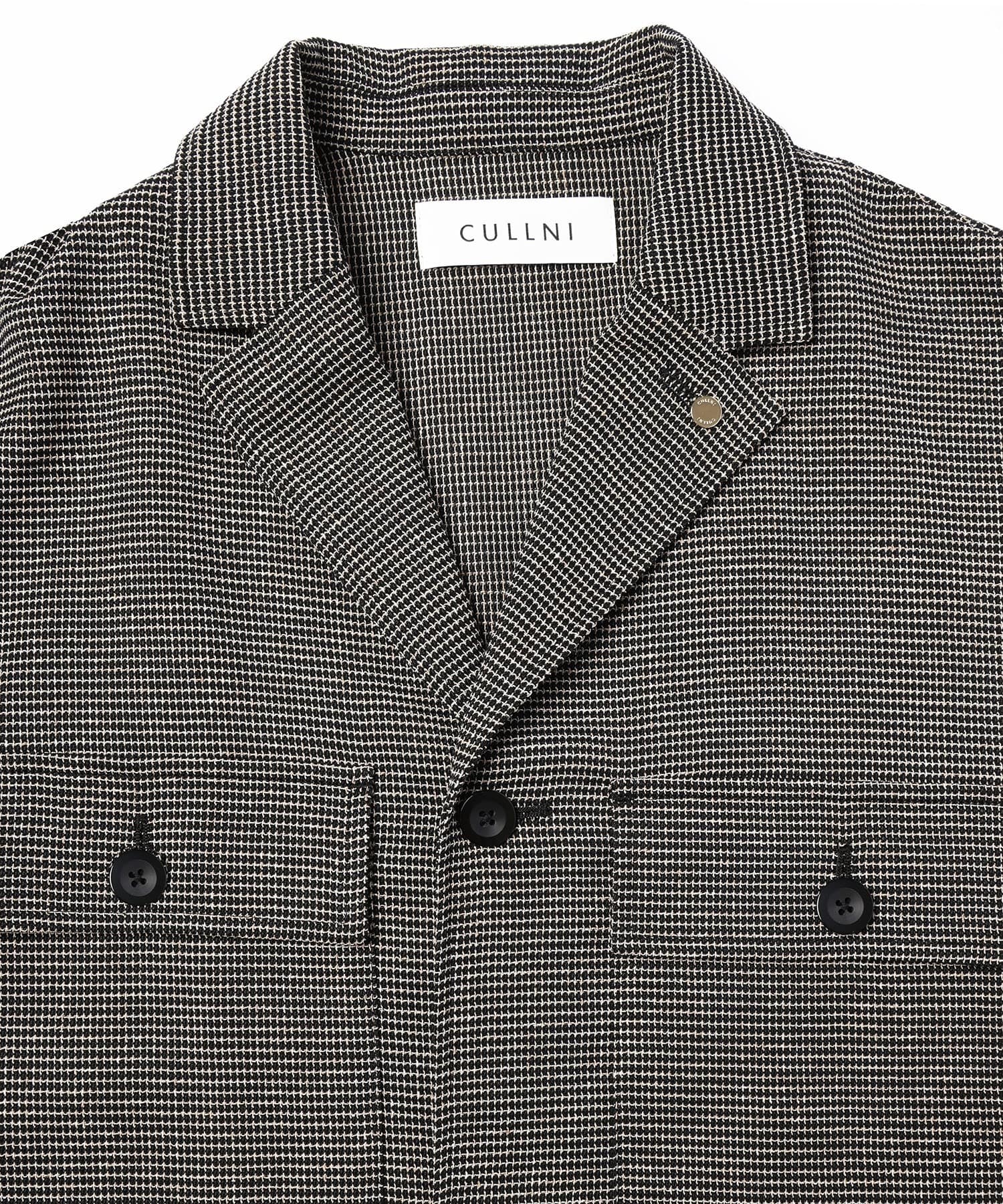 Mix Yarn Mesh Notched Lapel Shirt Blouson CULLNI