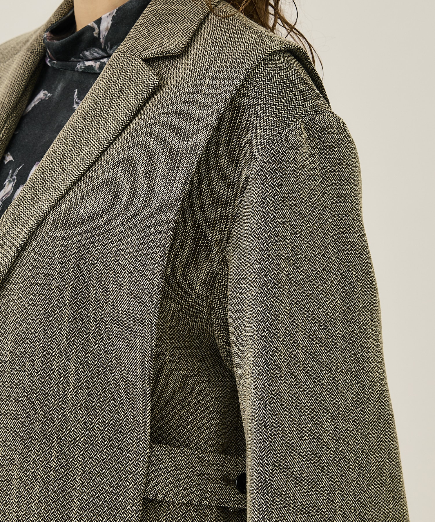 CONVERTIBLE HERRINGBONE JACKET(S GREY BEIGE): AMERI: WOMENS