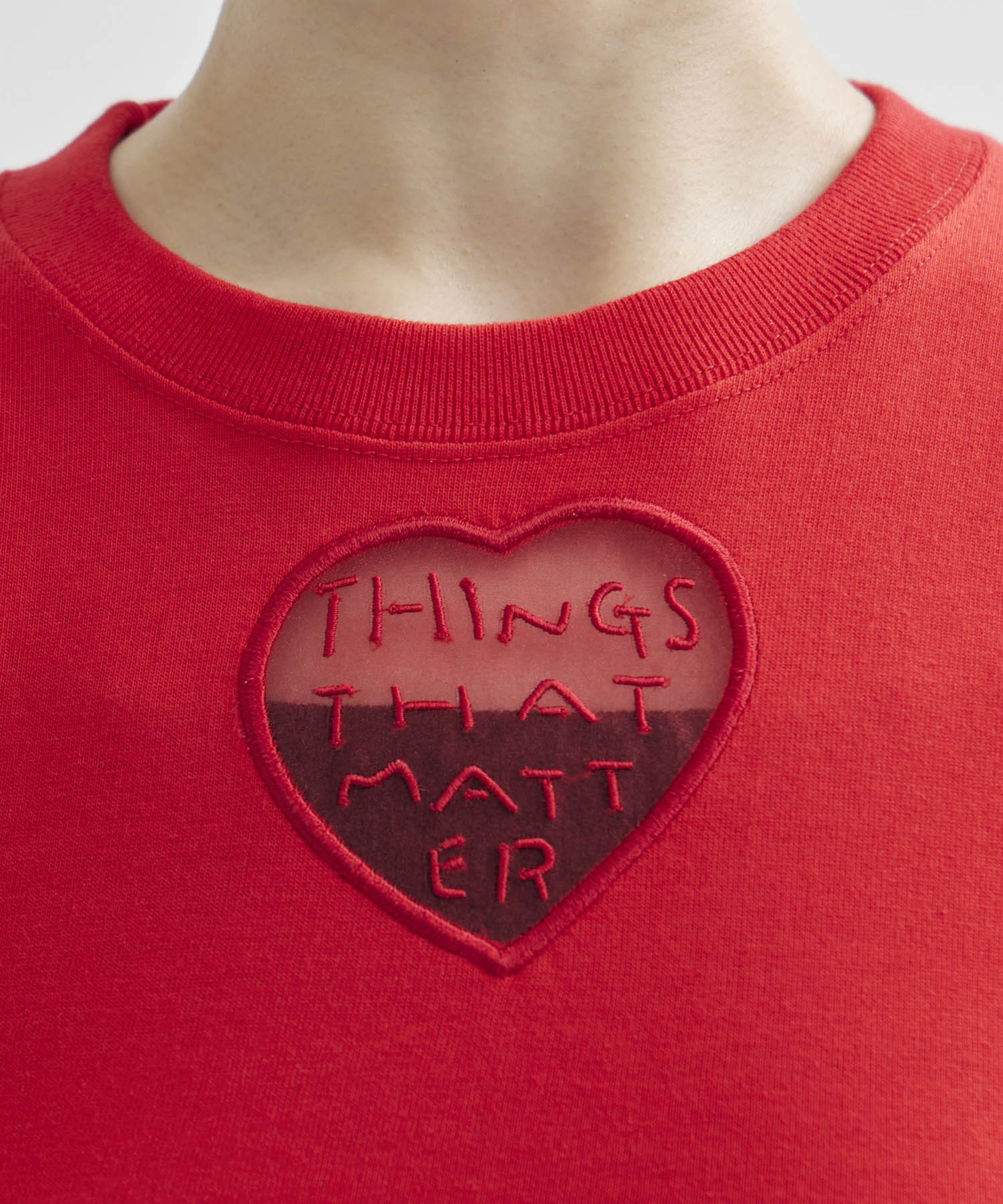 TONDABAYASHI RAN × HEART CROPPED T-SHIRT THINGS THAT MATTER