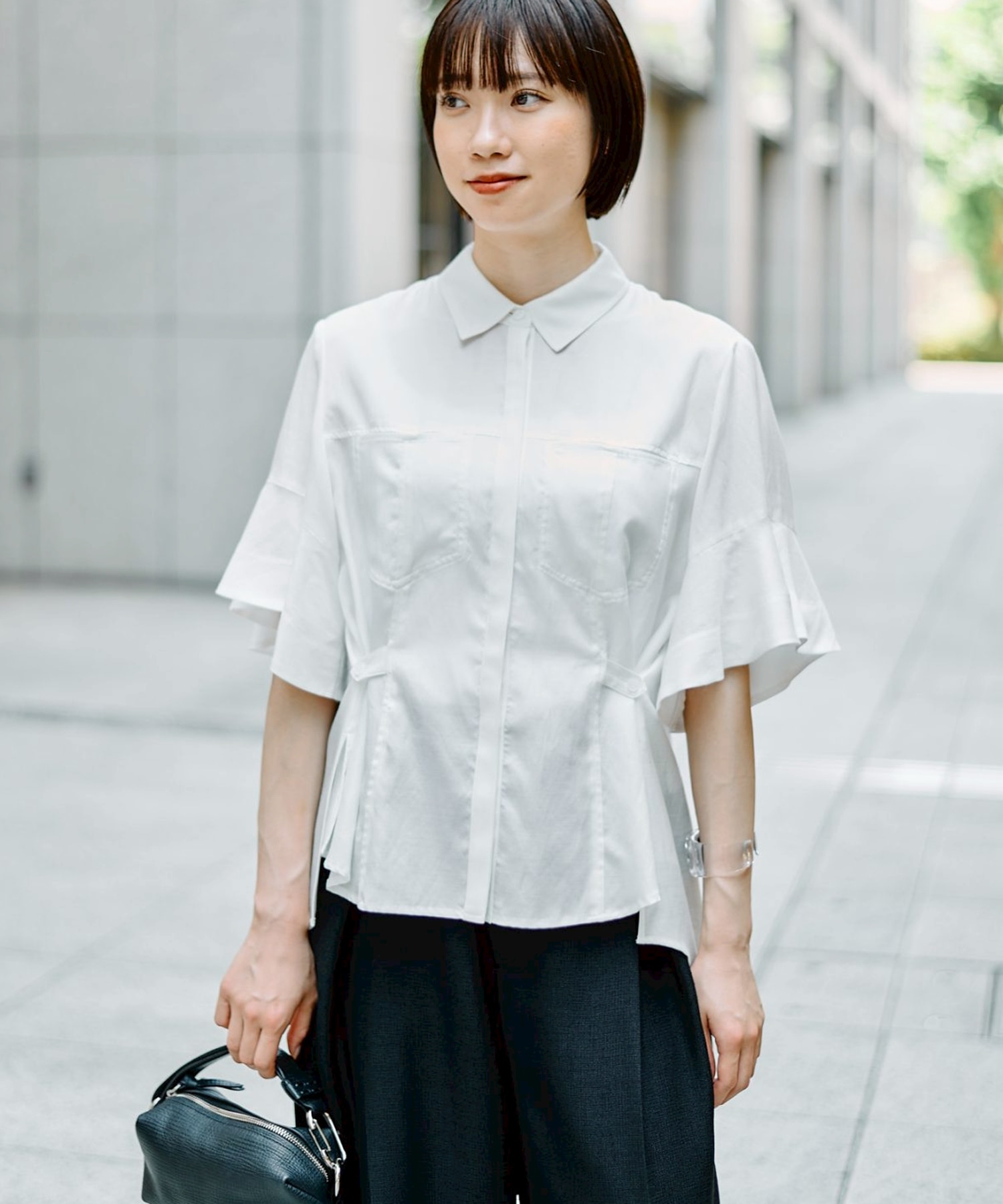 Hem Flare 2way Blouse STUDIOUS