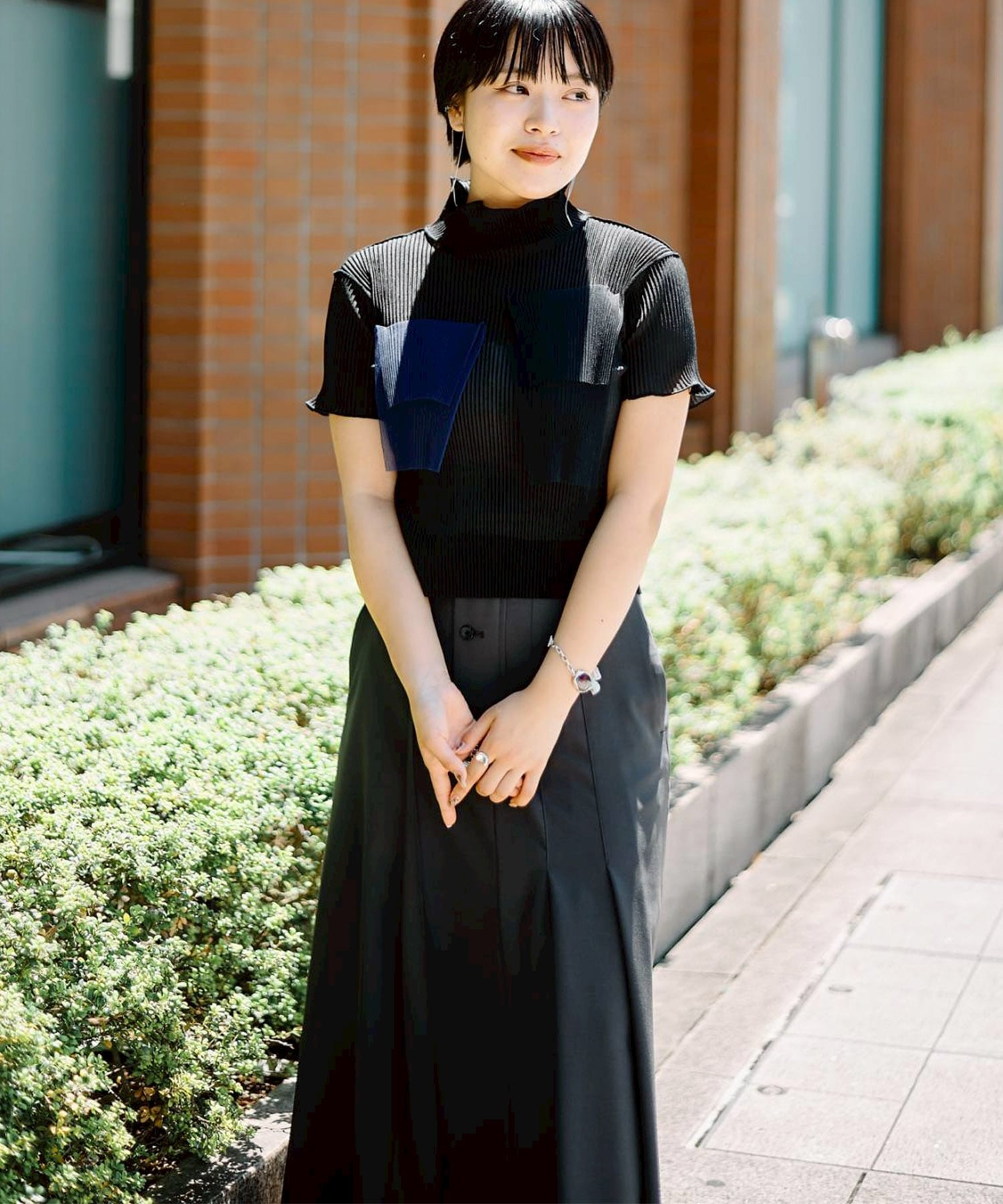 別注SHEER SHORT HIGHNECK SLEEVE TOP kotohayokozawa