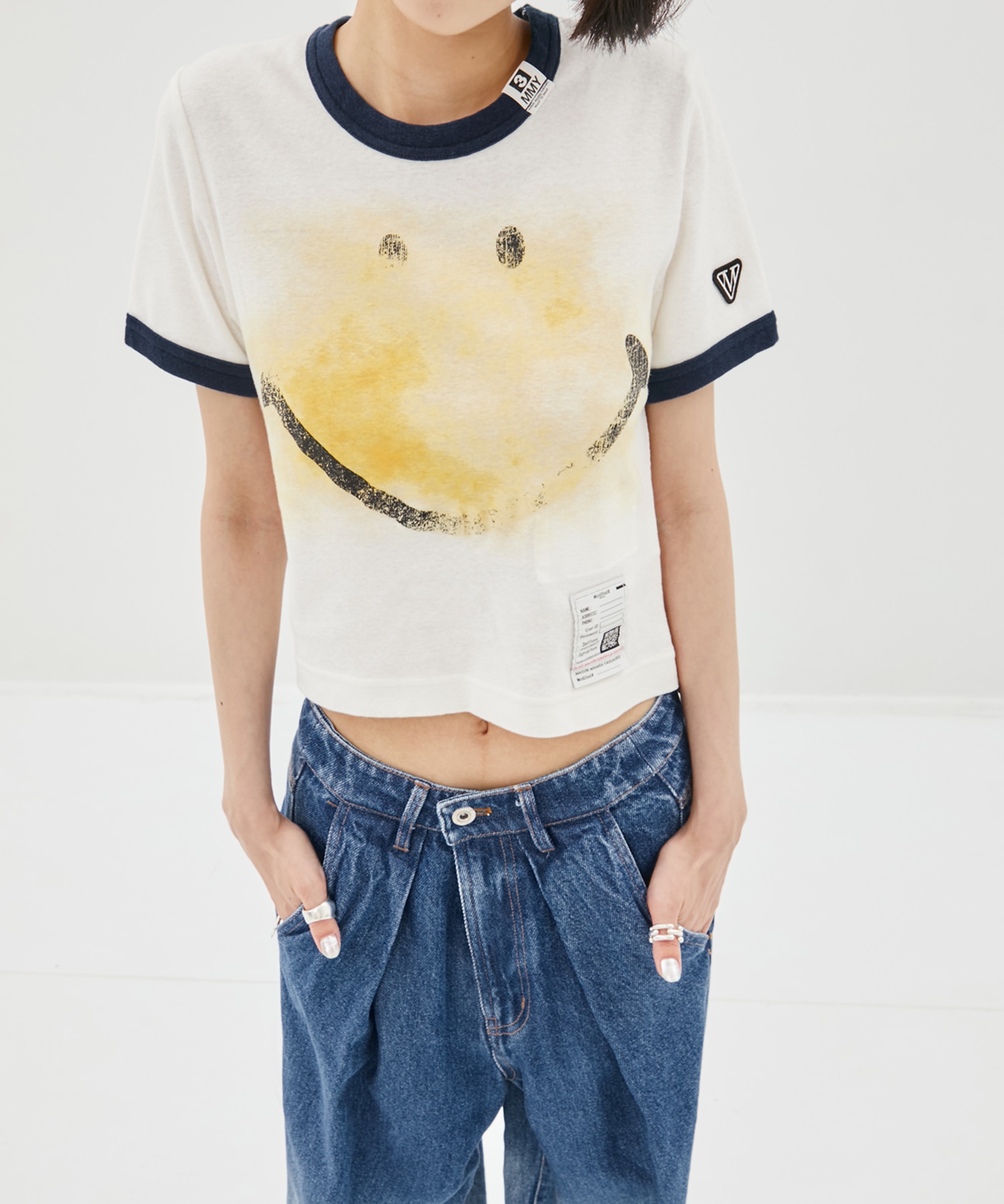 SMILY FACE PRINTED MINI TEE Maison MIHARA YASUHIRO