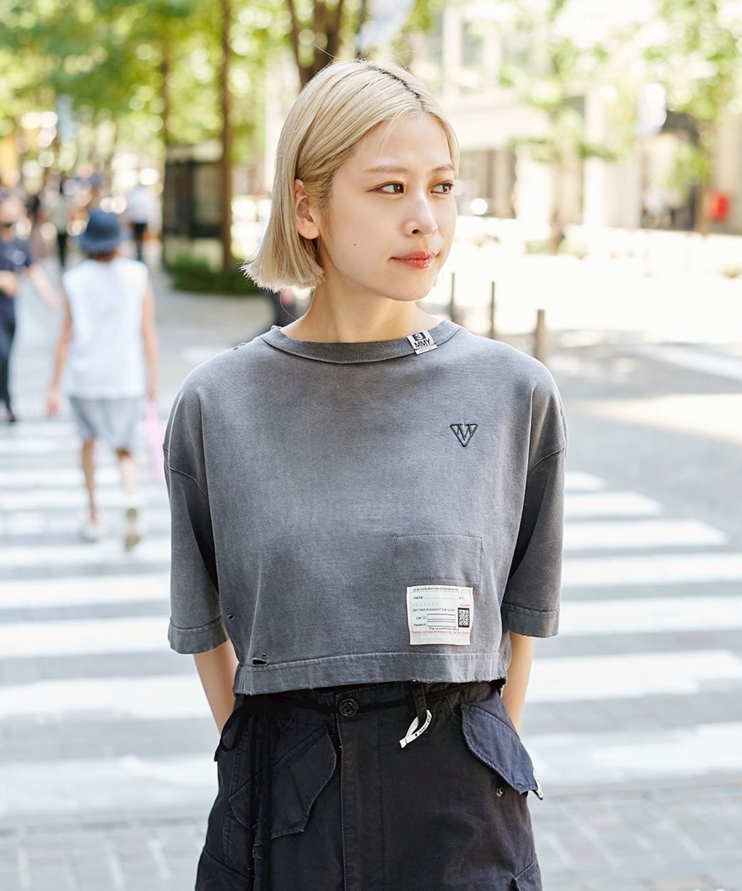 SUN FADED CROPPED TEE Maison MIHARA YASUHIRO