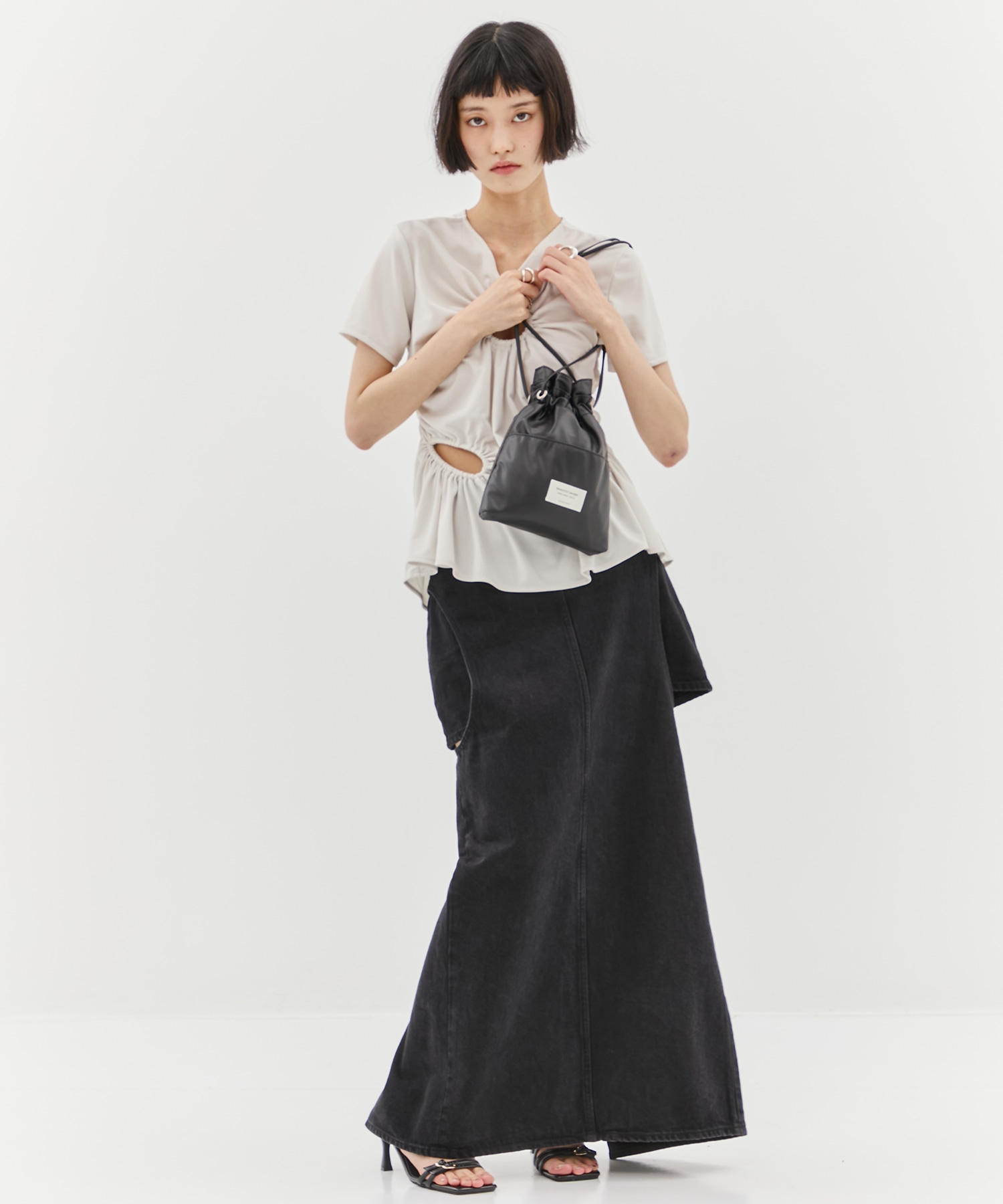 別注サークルカットデニムスカート CLANE