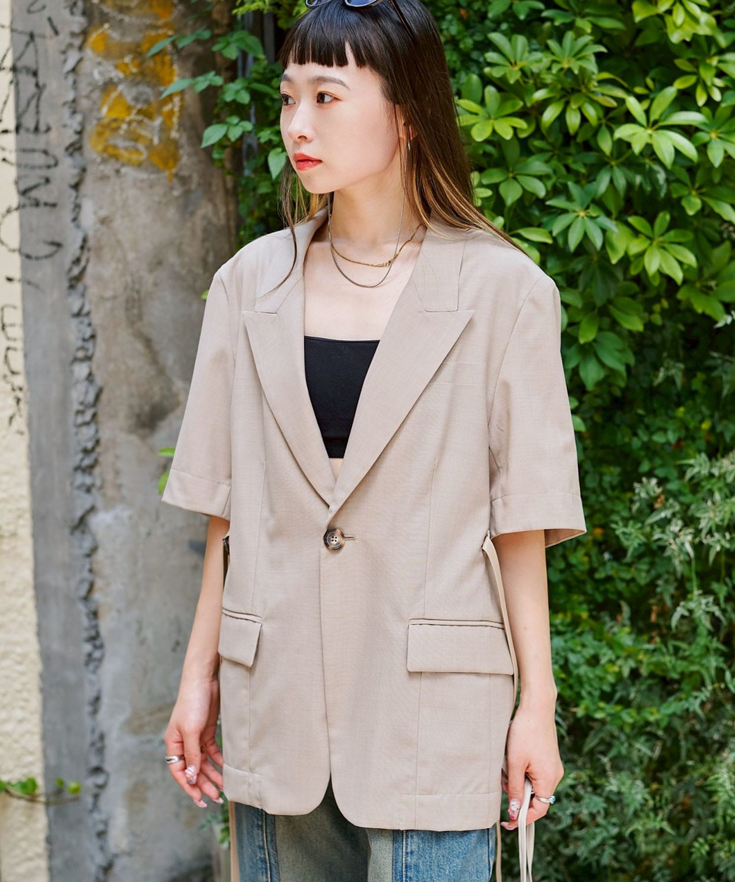Half Sleeve Summer Wool Jacket STUDIOUS