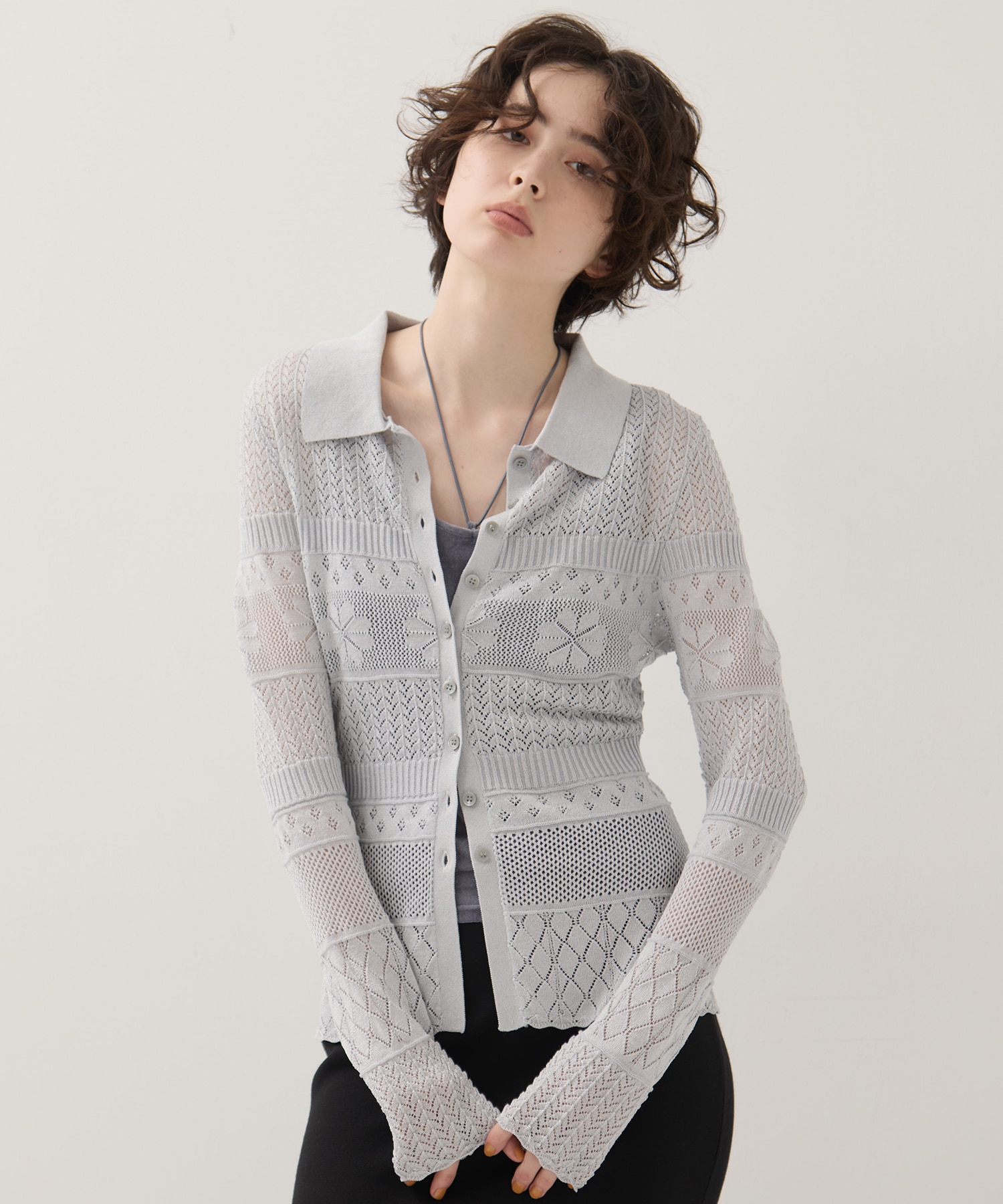 Flower Lace Knit Top EMILY ODA