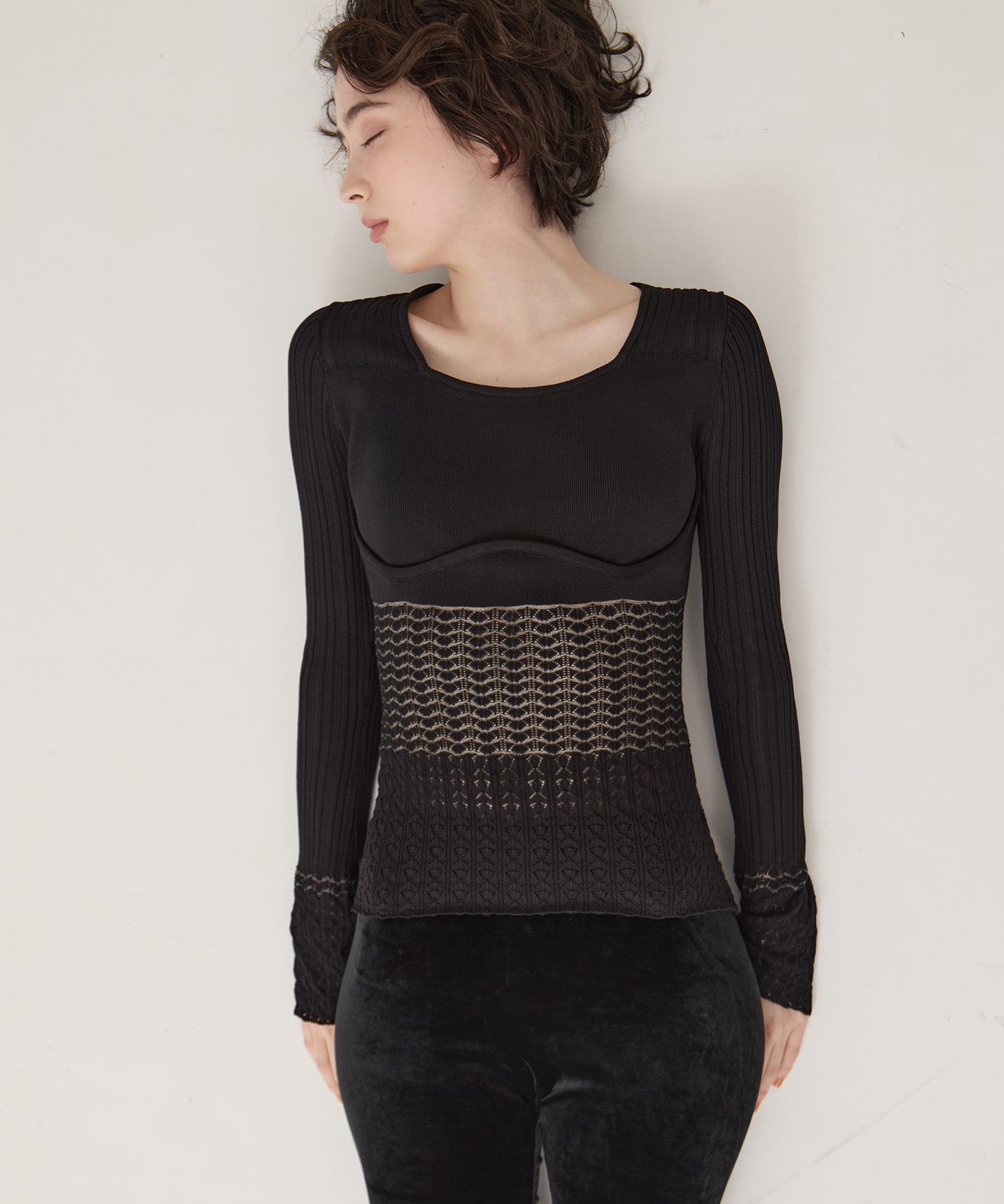別注Square Neck Ripple Knit EMILY ODA
