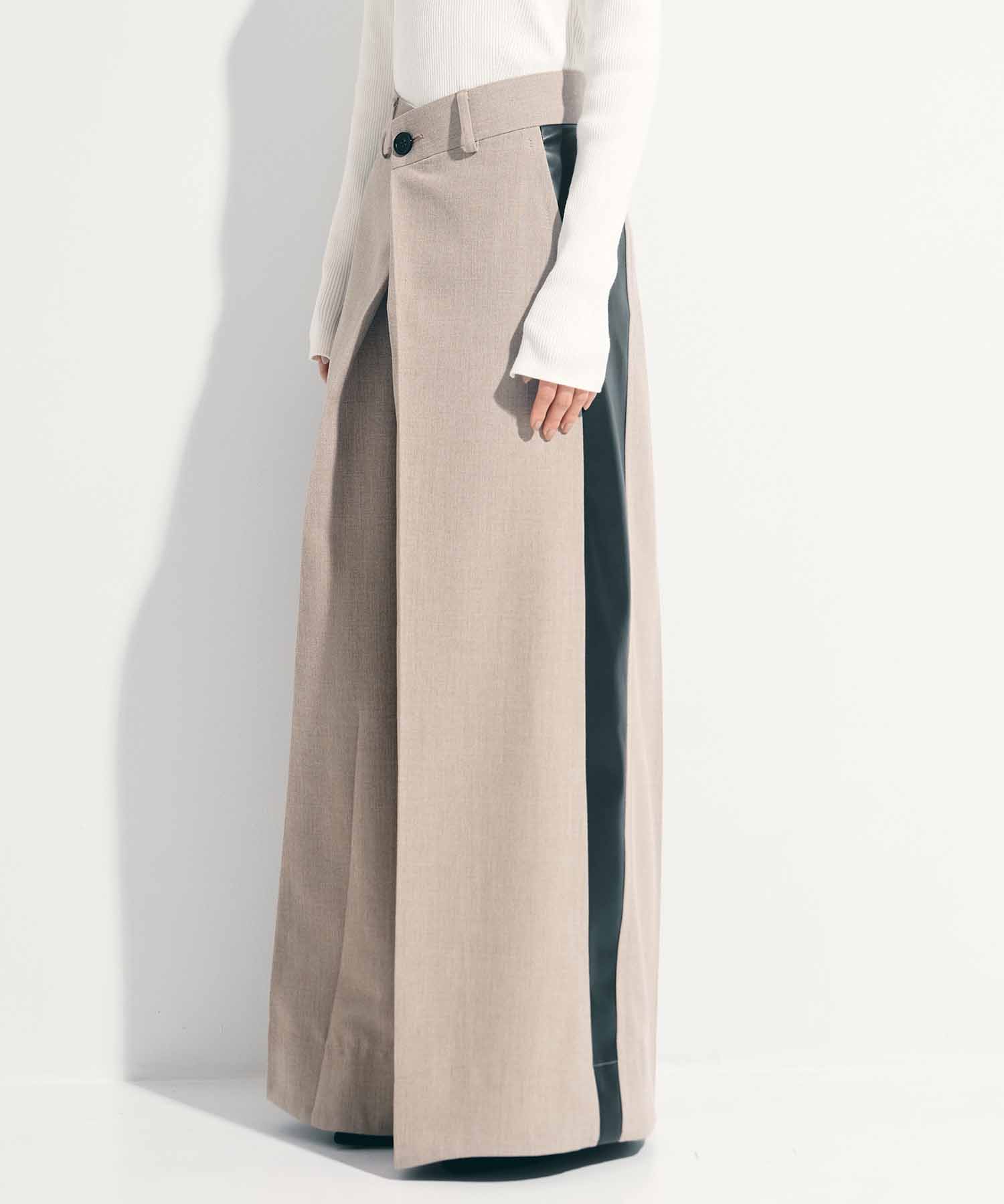 Side Leather Flare Trousers STUDIOUS