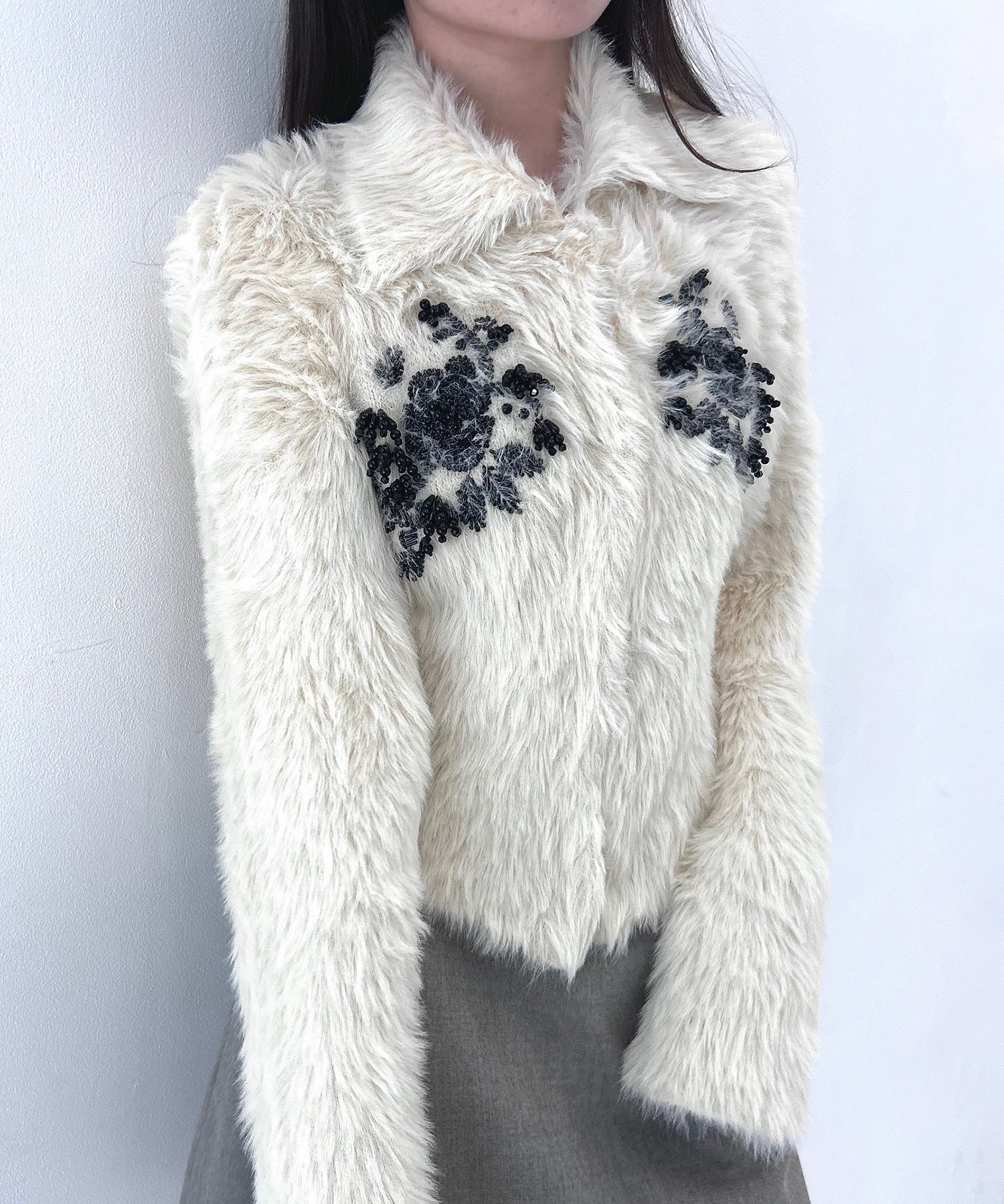 別注 シャギービジューカーディガン FETICO