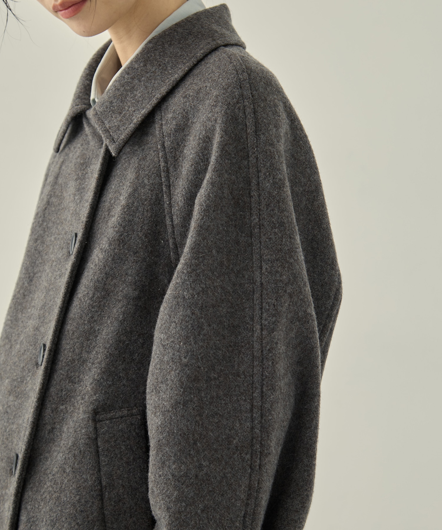 Stand Collar Wool Coat STUDIOUS
