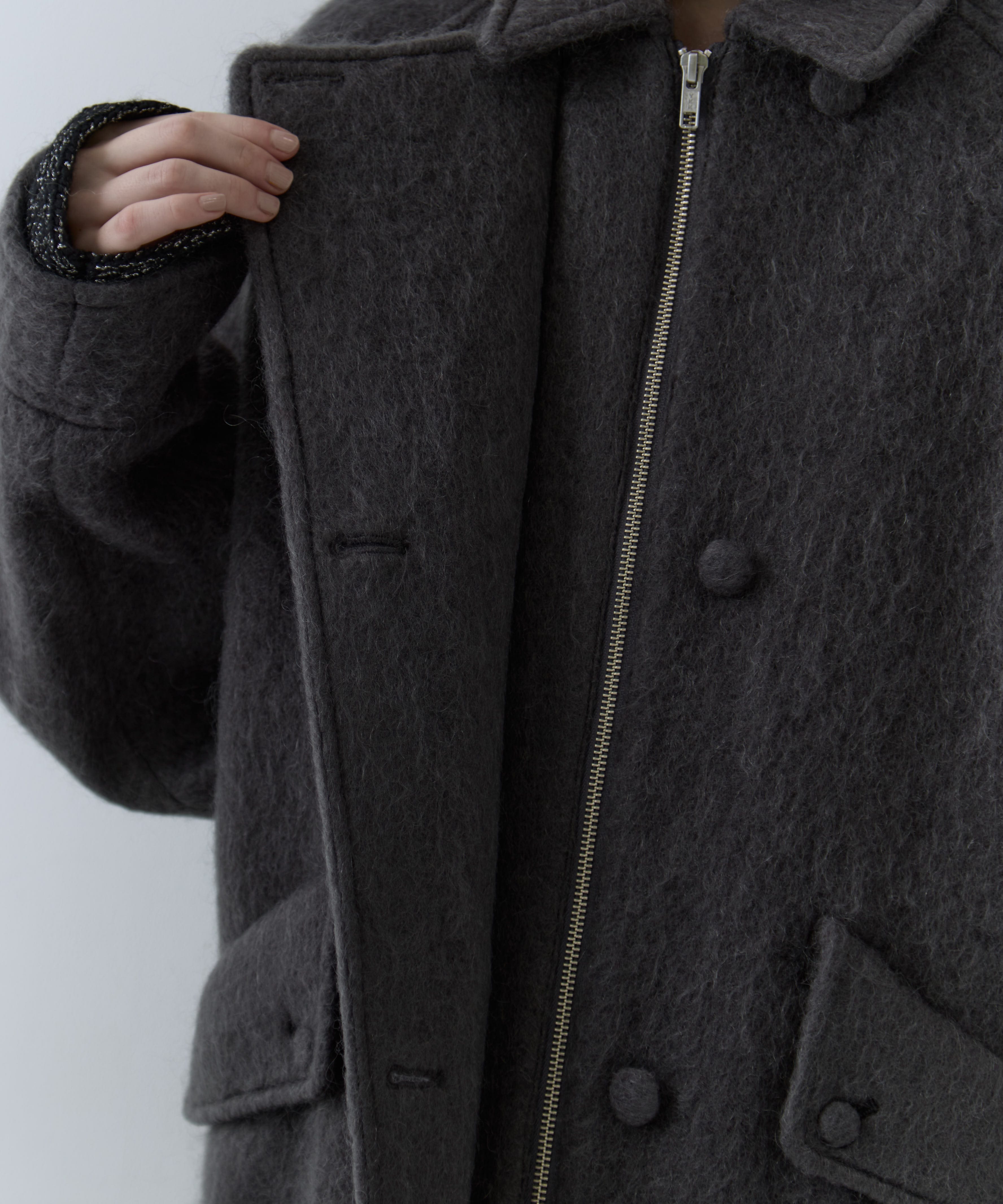 UND MOHAIR SHAGGY FLIGHT JACKET AMERI