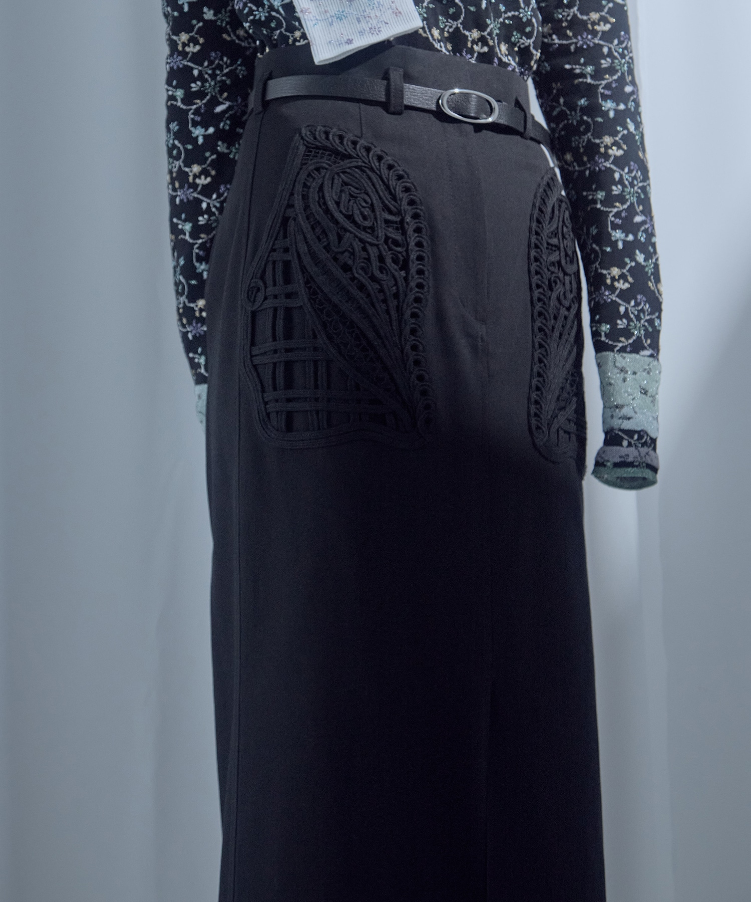 別注Cording Embroidery Detailed I-line Skirt Mame Kurogouchi