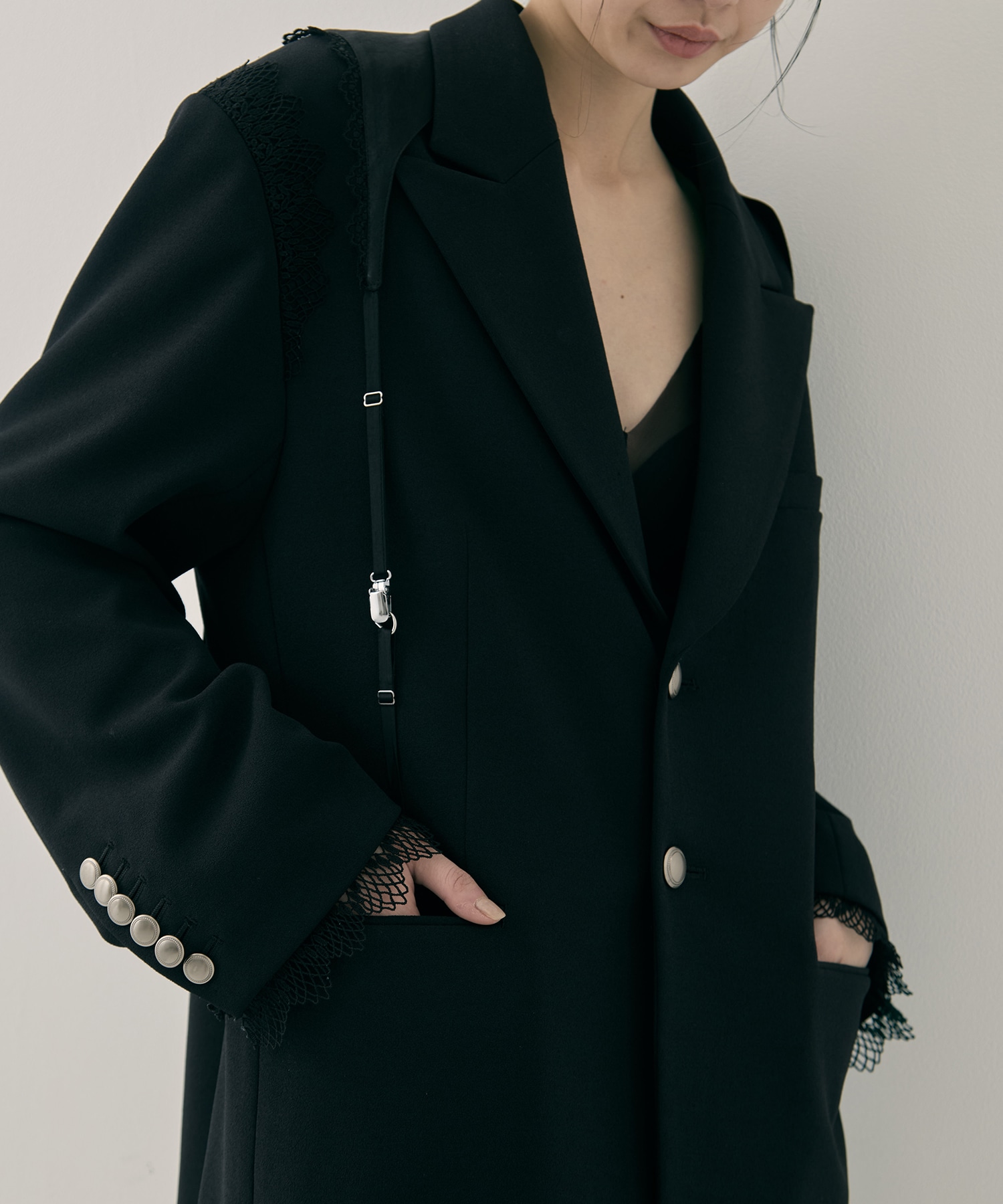 garter collar peaked lapel jacket tanakadaisuke