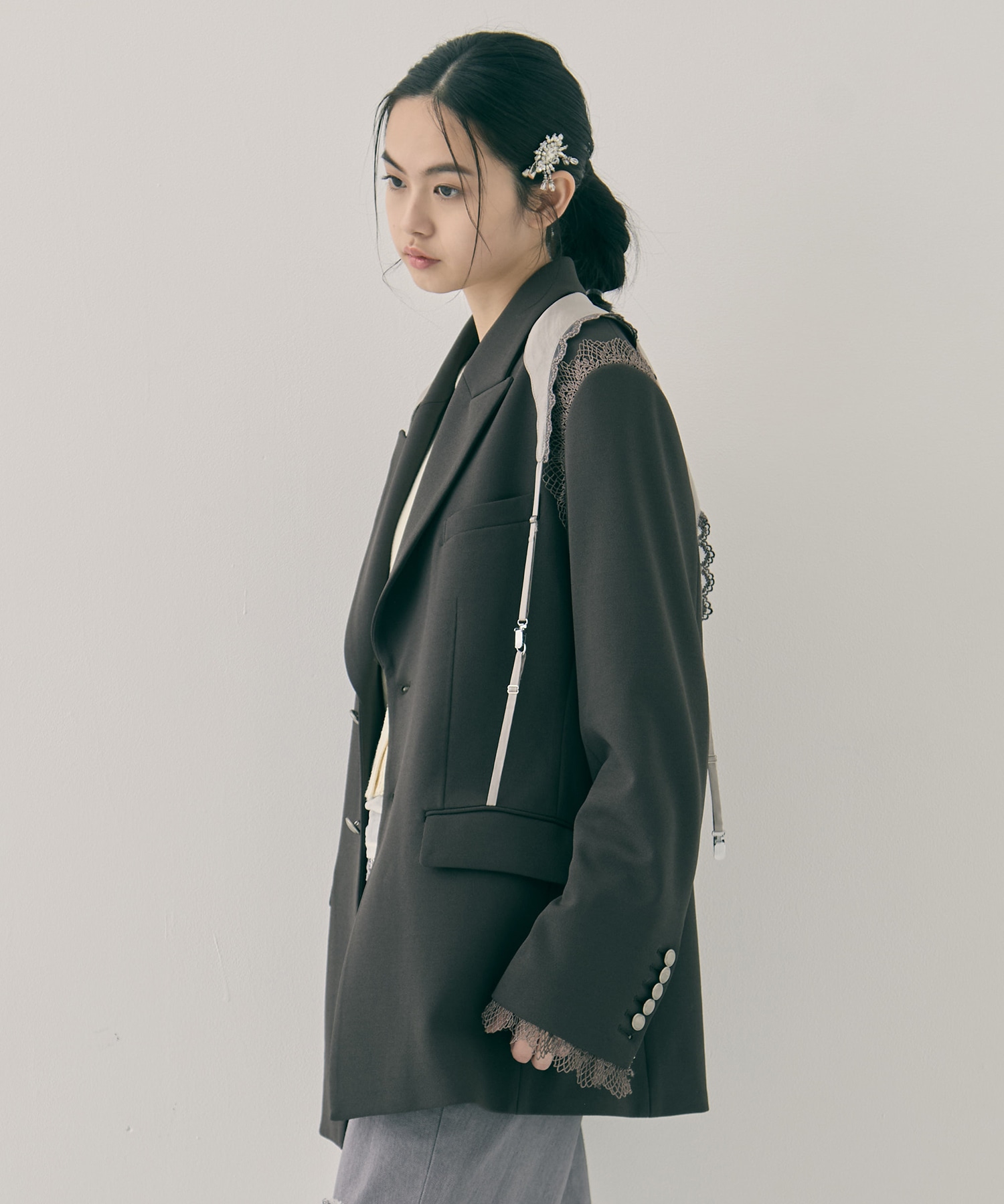 garter collar peaked lapel jacket tanakadaisuke
