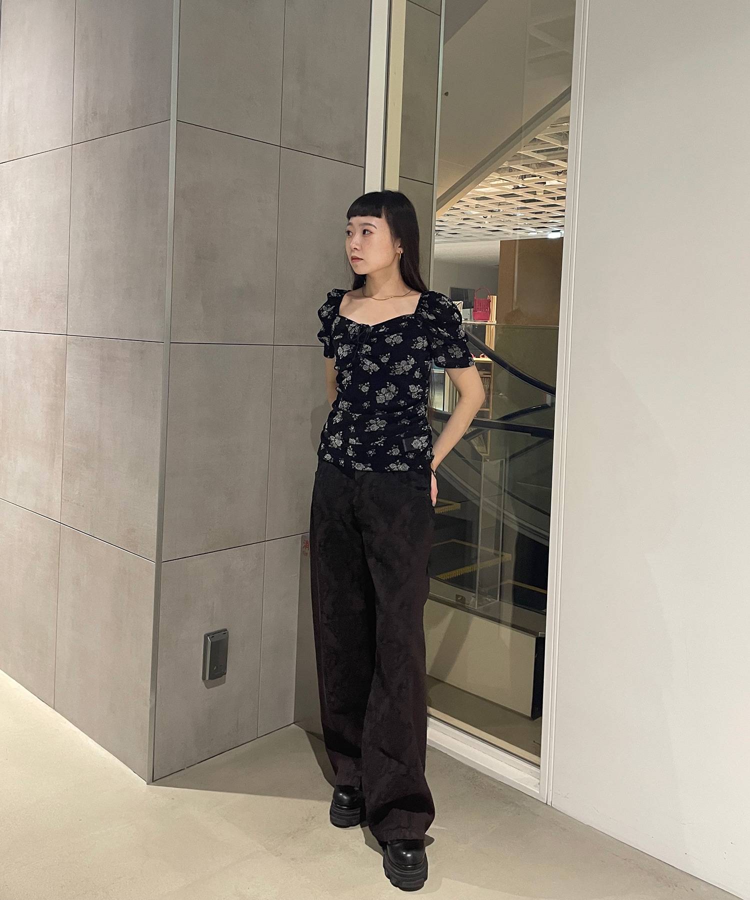 別注 VELOUR ROSE TEE(FREE BLACK): FETICO: WOMENS｜ STUDIOUS ONLINE