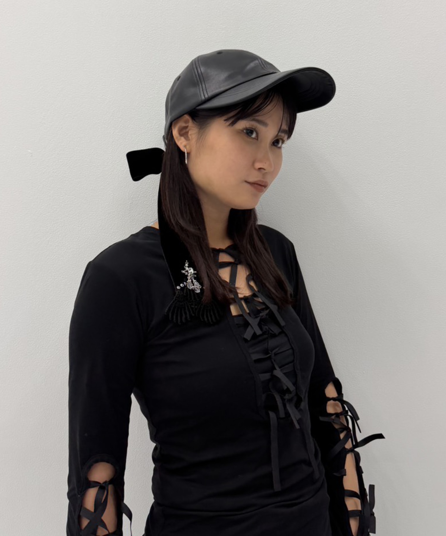 別注leather ribbon cap tanakadaisuke