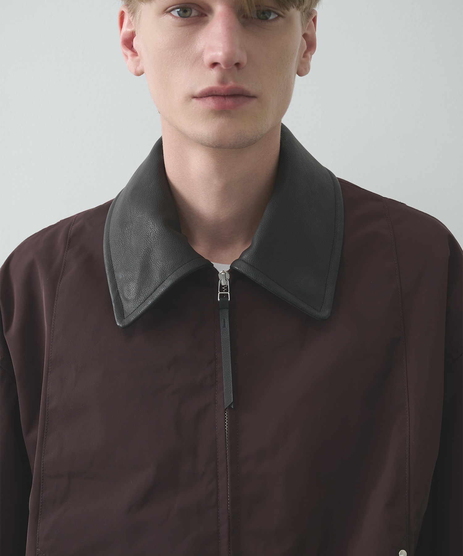 Leather collar Balloon Blouson STUDIOUS