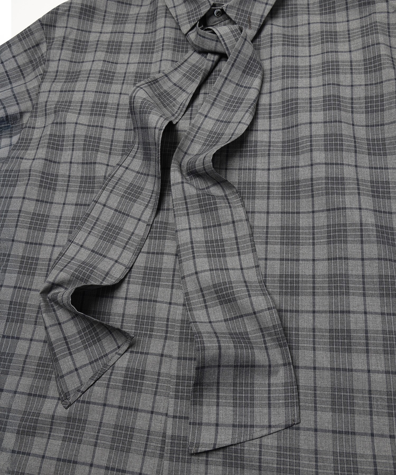 Tartan Check Bow-Tie Long Sleeve Shirt CULLNI