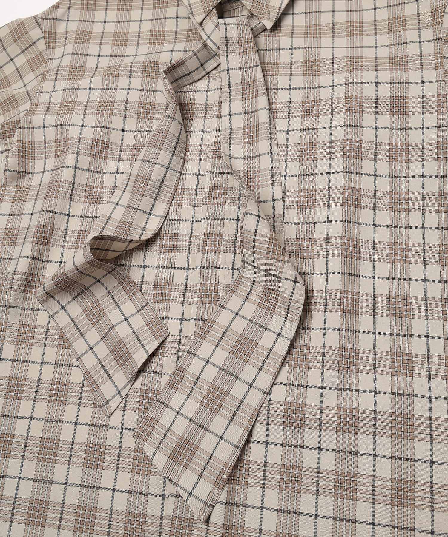Tartan Check Bow-Tie Long Sleeve Shirt CULLNI
