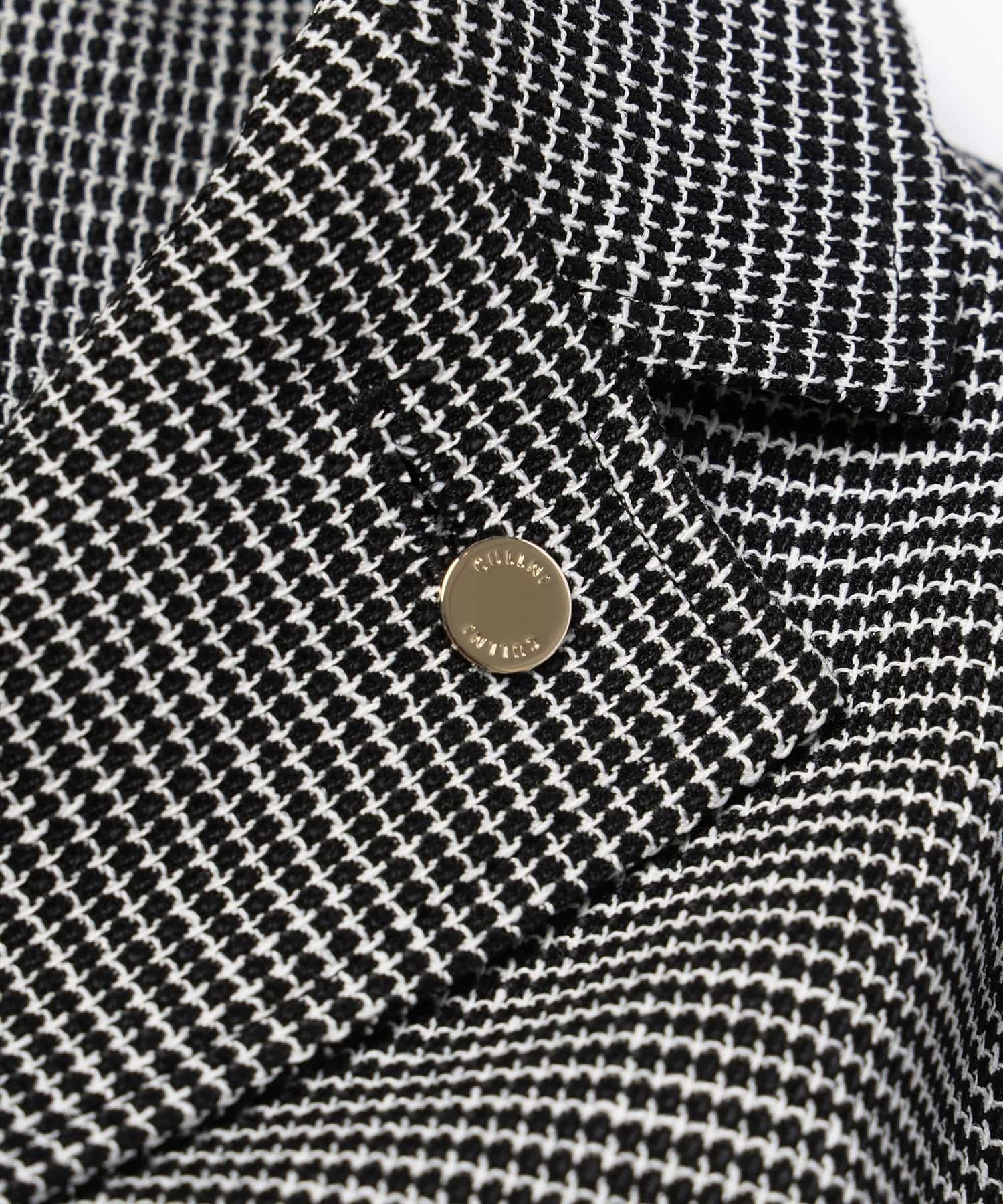 Mix Yarn Mesh Notched Lapel Shirt Blouson CULLNI