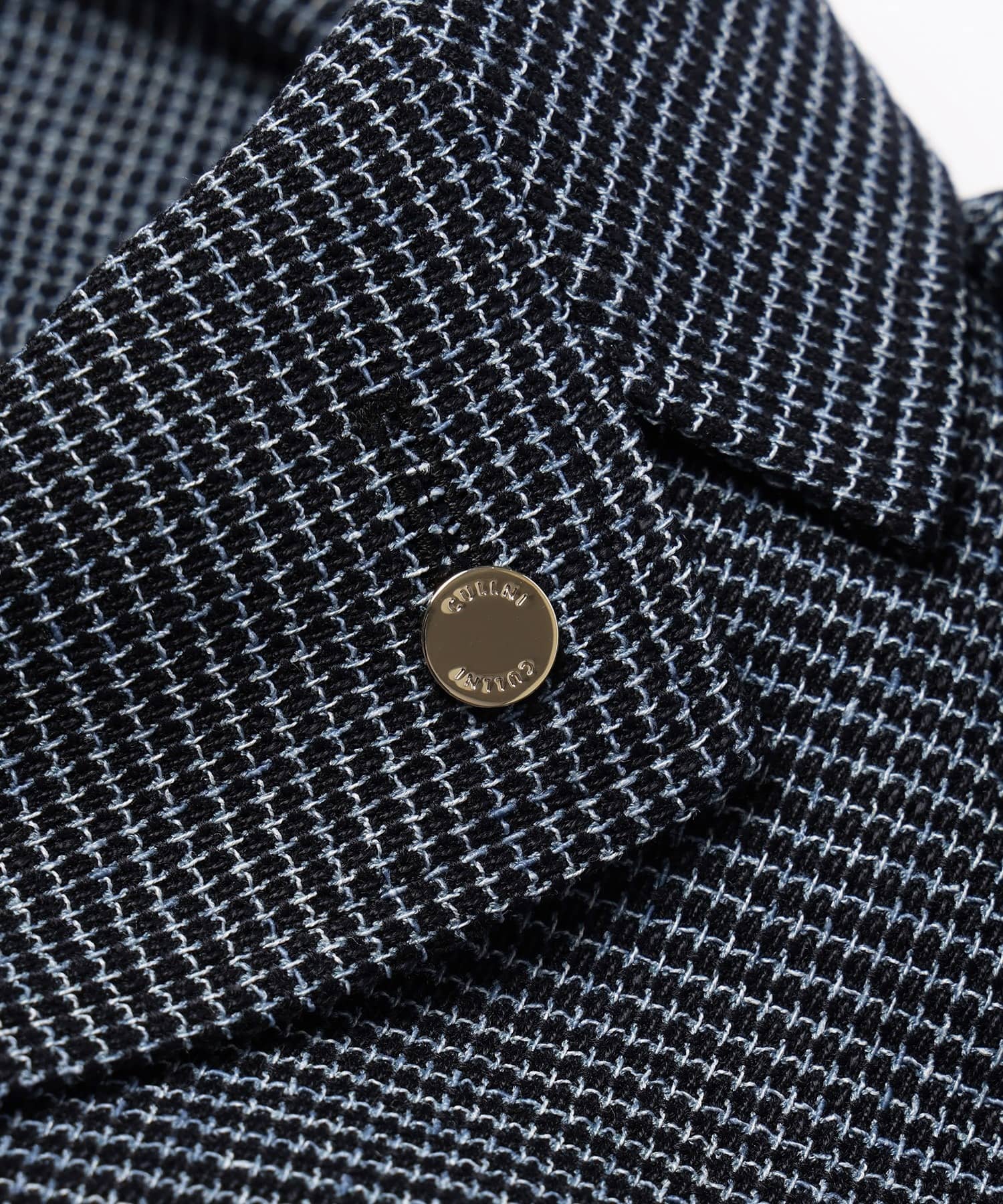 Mix Yarn Mesh Notched Lapel Shirt Blouson CULLNI