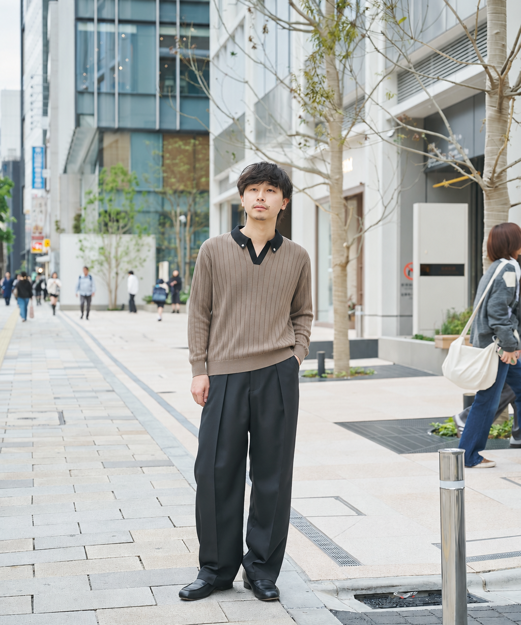 別注　Wide Rib SkipperCollar Knit Pullover CULLNI