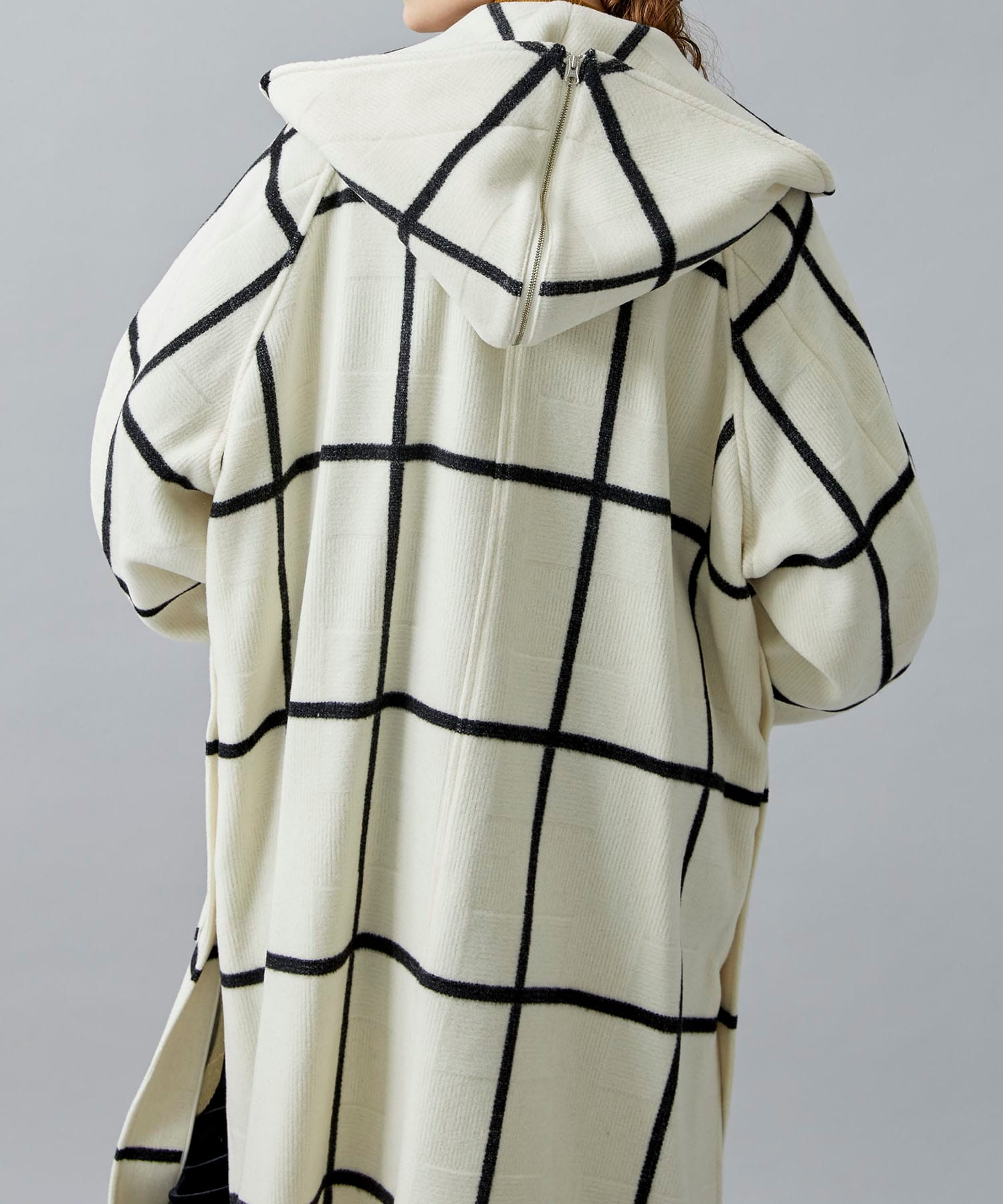 GRID-PATTERN DUFFLE COAT rito structure
