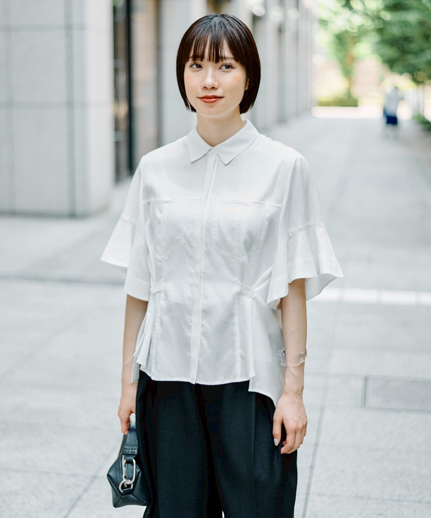 Hem Flare 2way Blouse STUDIOUS