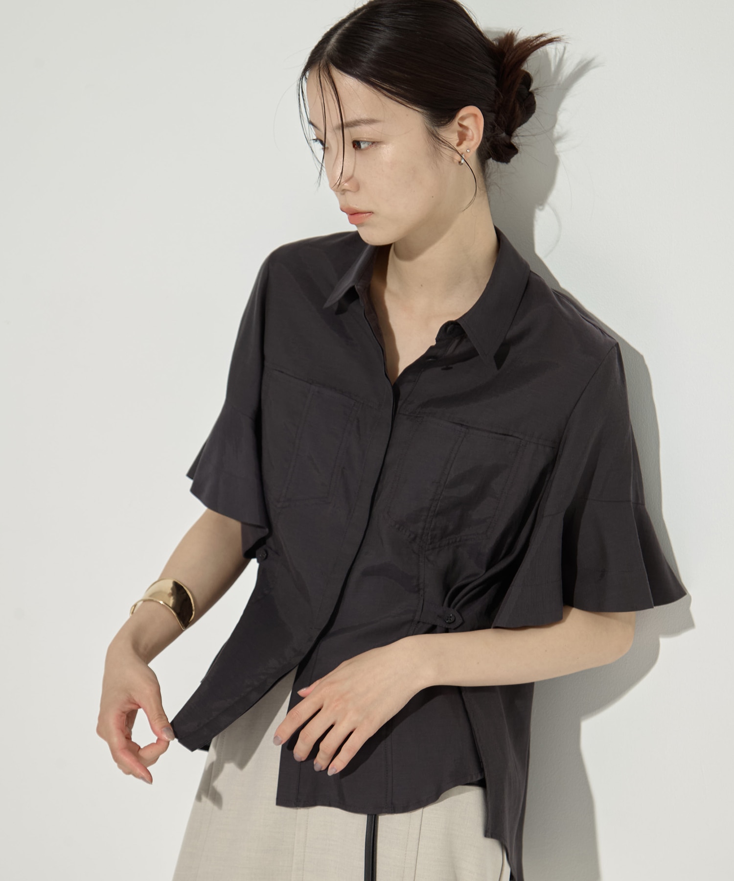 Hem Flare 2way Blouse STUDIOUS