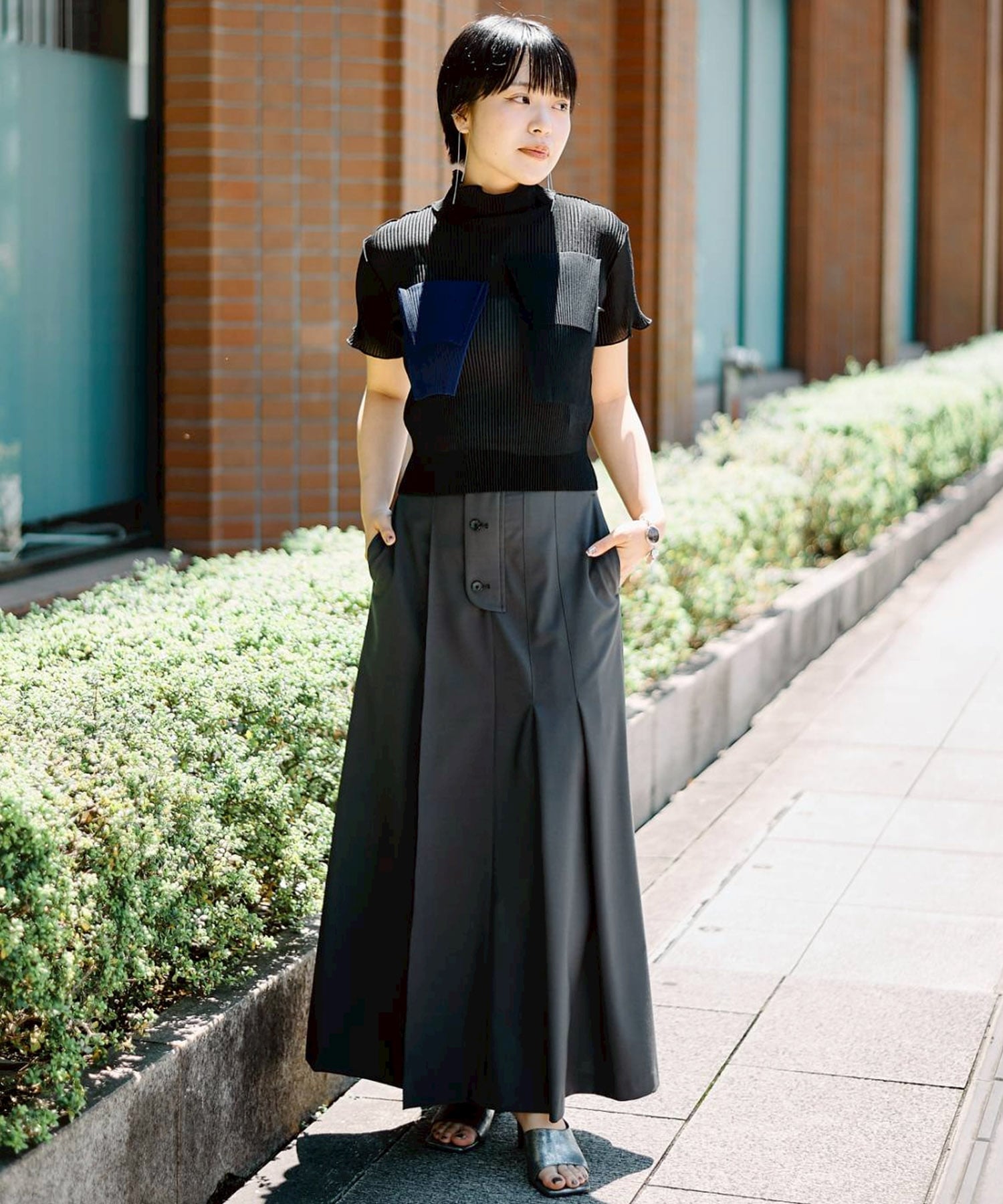 別注SHEER SHORT HIGHNECK SLEEVE TOP kotohayokozawa