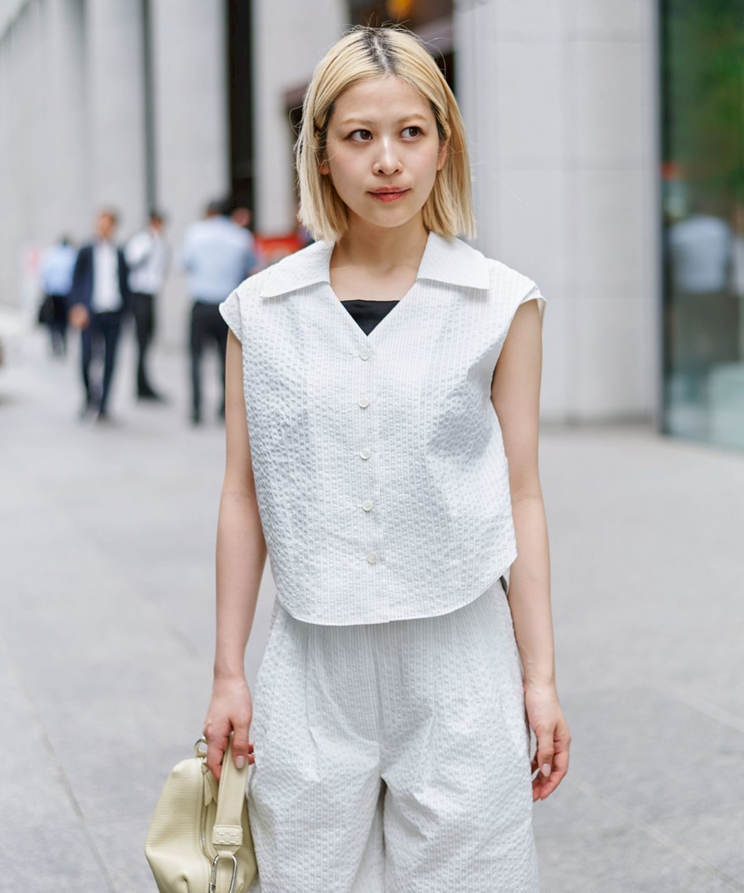 Seersucker Sleeveless Shirt STUDIOUS