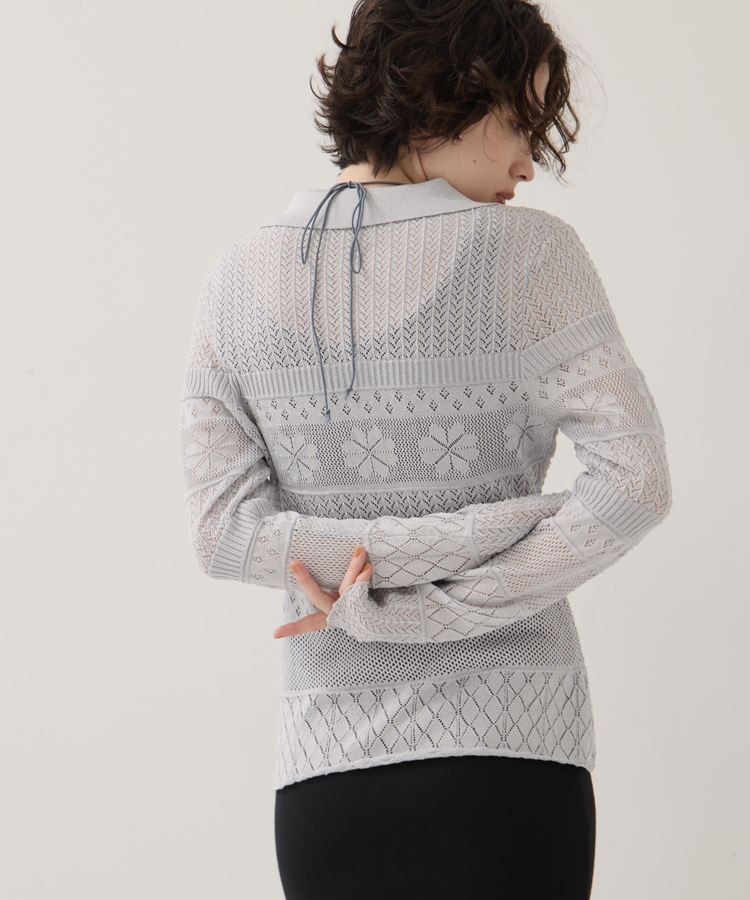 Flower Lace Knit Top EMILY ODA