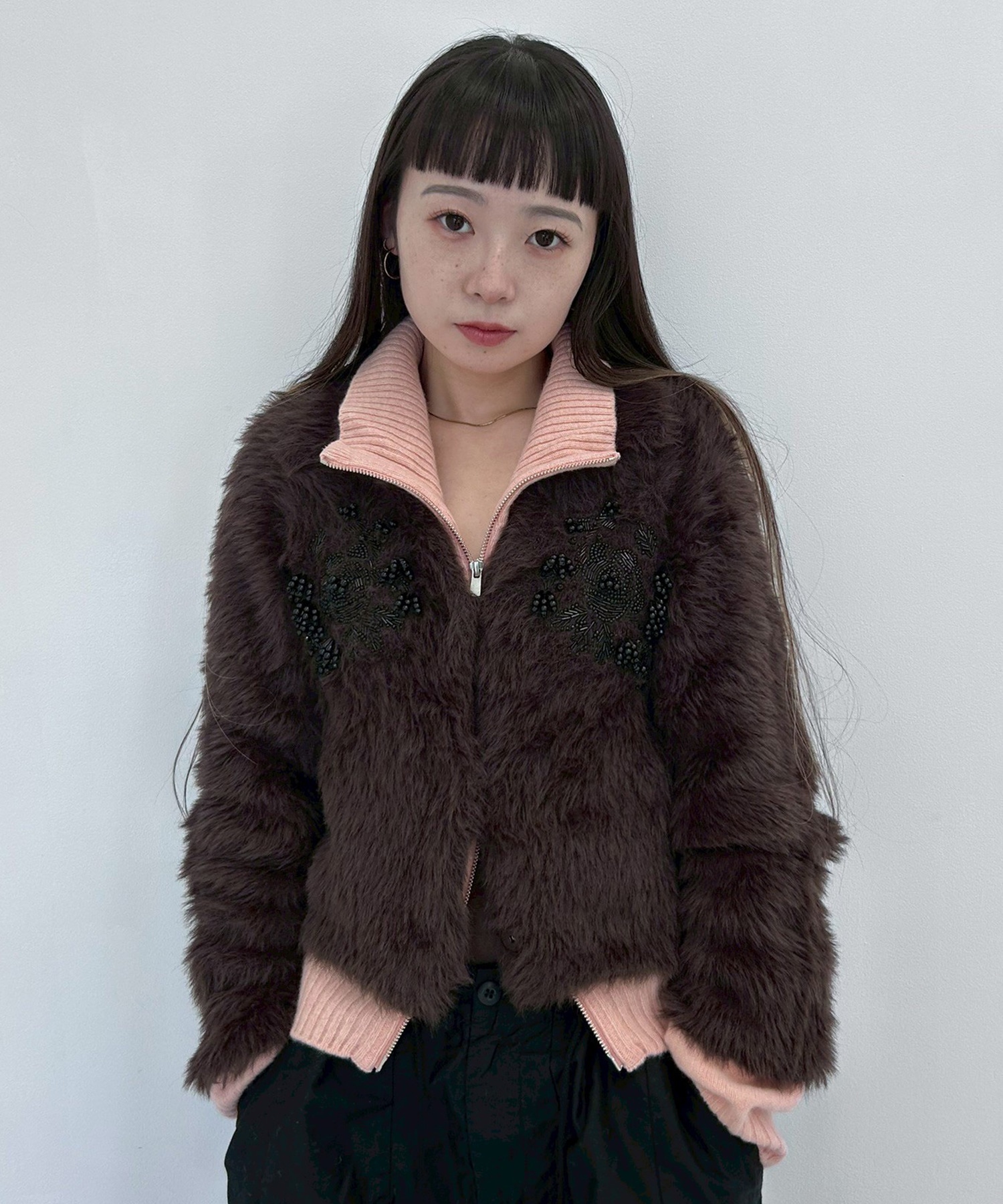 別注 シャギービジューカーディガン FETICO