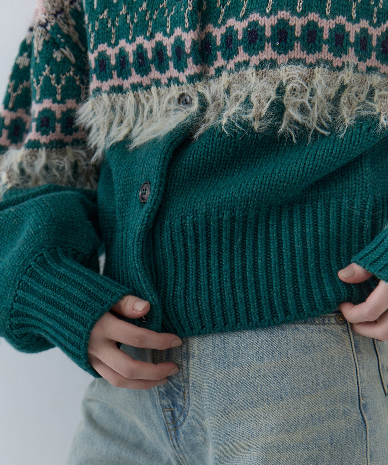 UND 2WAY LADY NORDIC KNIT CARDIGAN AMERI