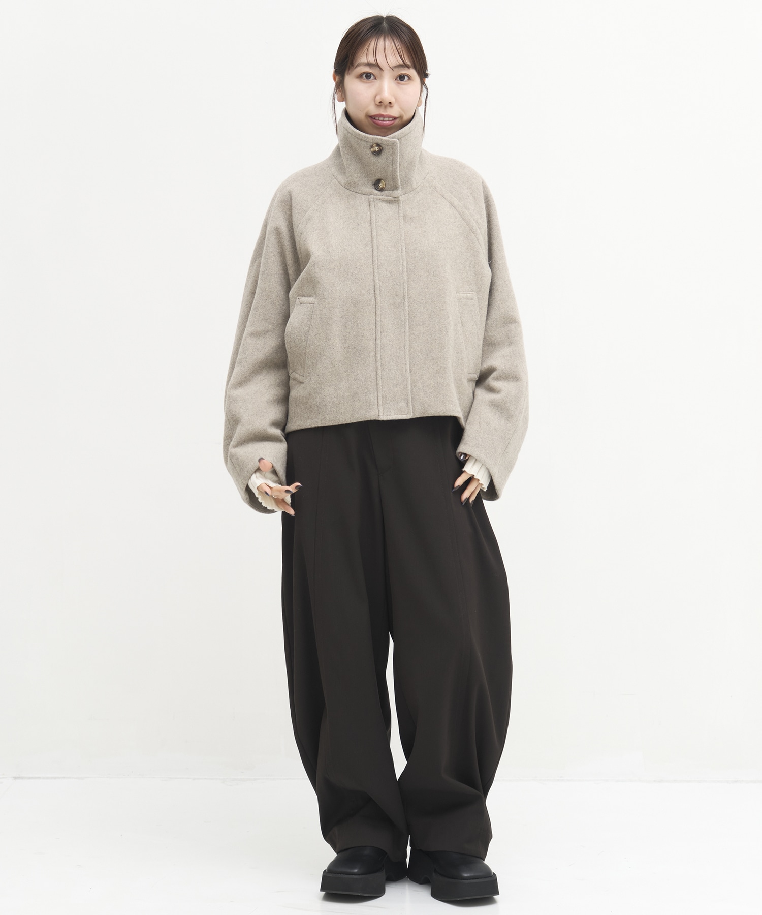 Stand Collar Wool Blouson STUDIOUS