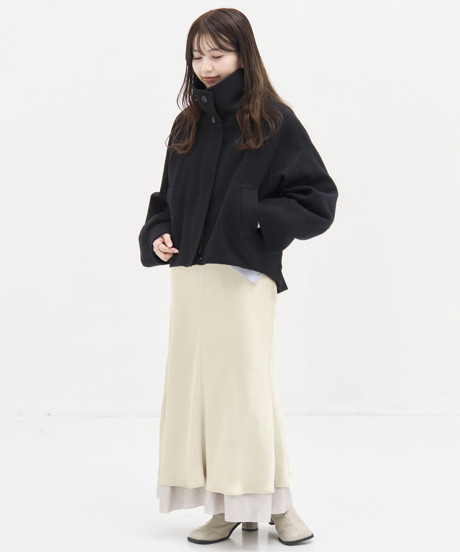Stand Collar Wool Blouson STUDIOUS