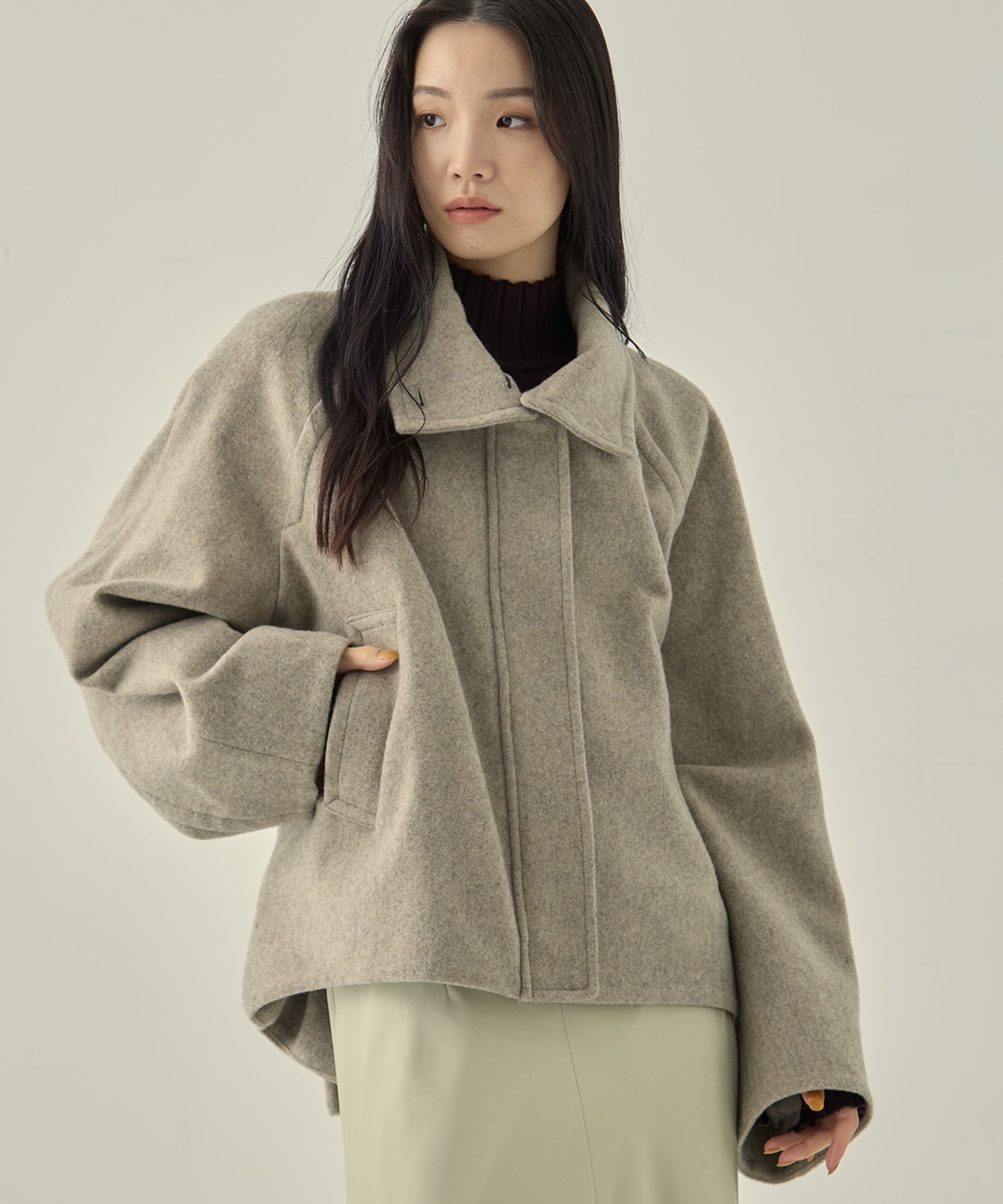 Stand Collar Wool Blouson STUDIOUS